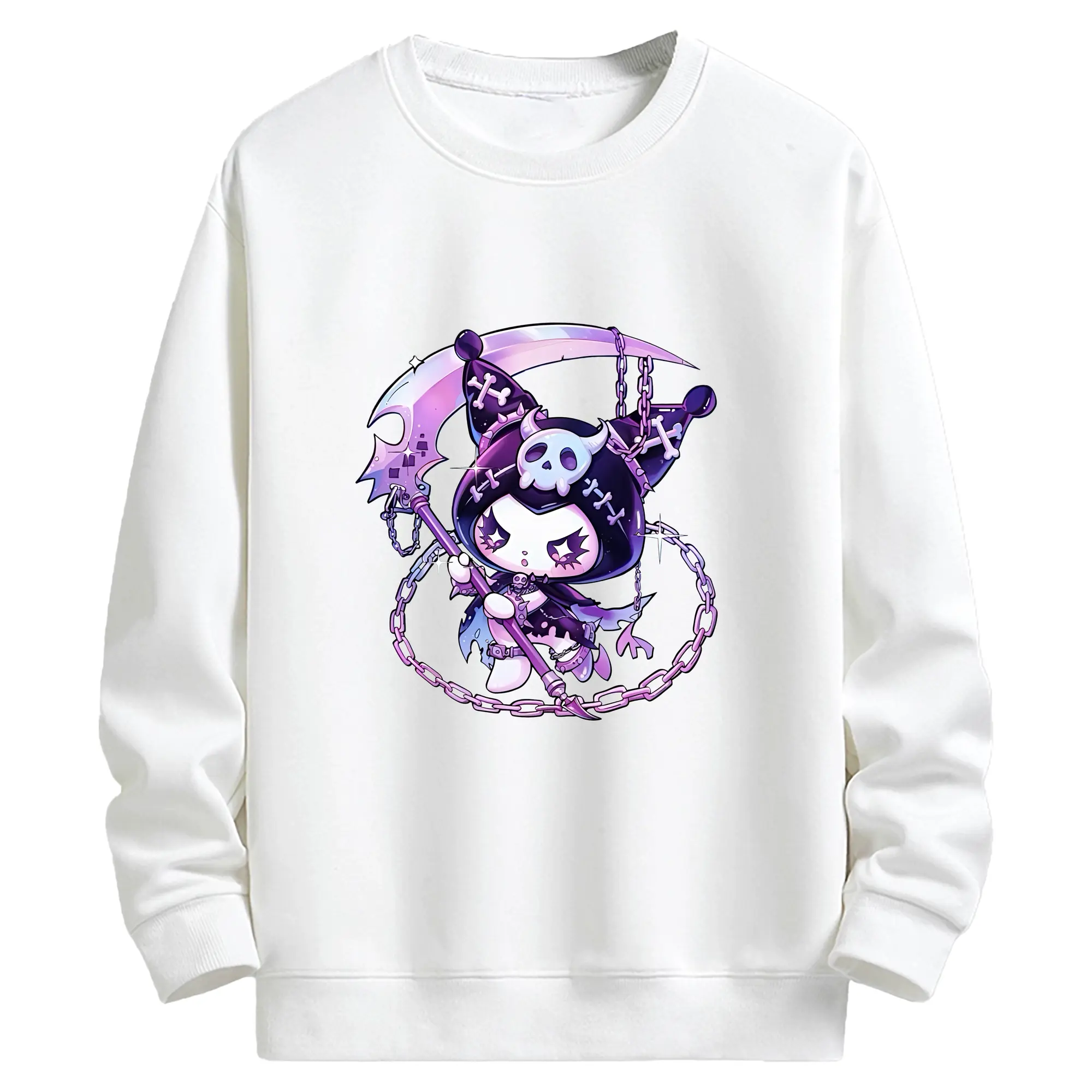 サンリオ グッズ,クロミ - キッズ クルーネックスウェットシャツ ・ フロントプリント ・ 綿80％ ポリエステル20％ ・ 快適 通学 スポーツ 日常使い お散歩用