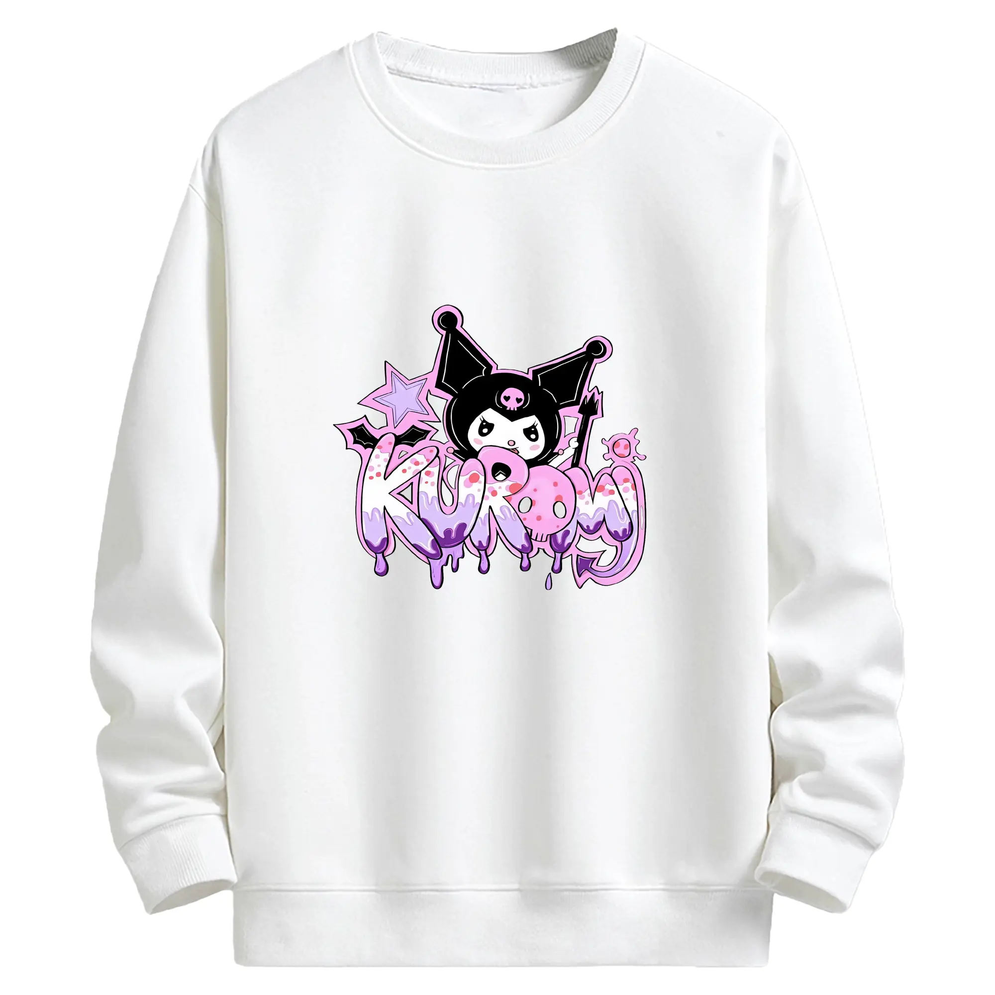 サンリオ グッズ,クロミ - キッズ クルーネックスウェットシャツ ・ フロントプリント ・ 綿80％ ポリエステル20％ ・ 快適 通学 スポーツ 日常使い お散歩用