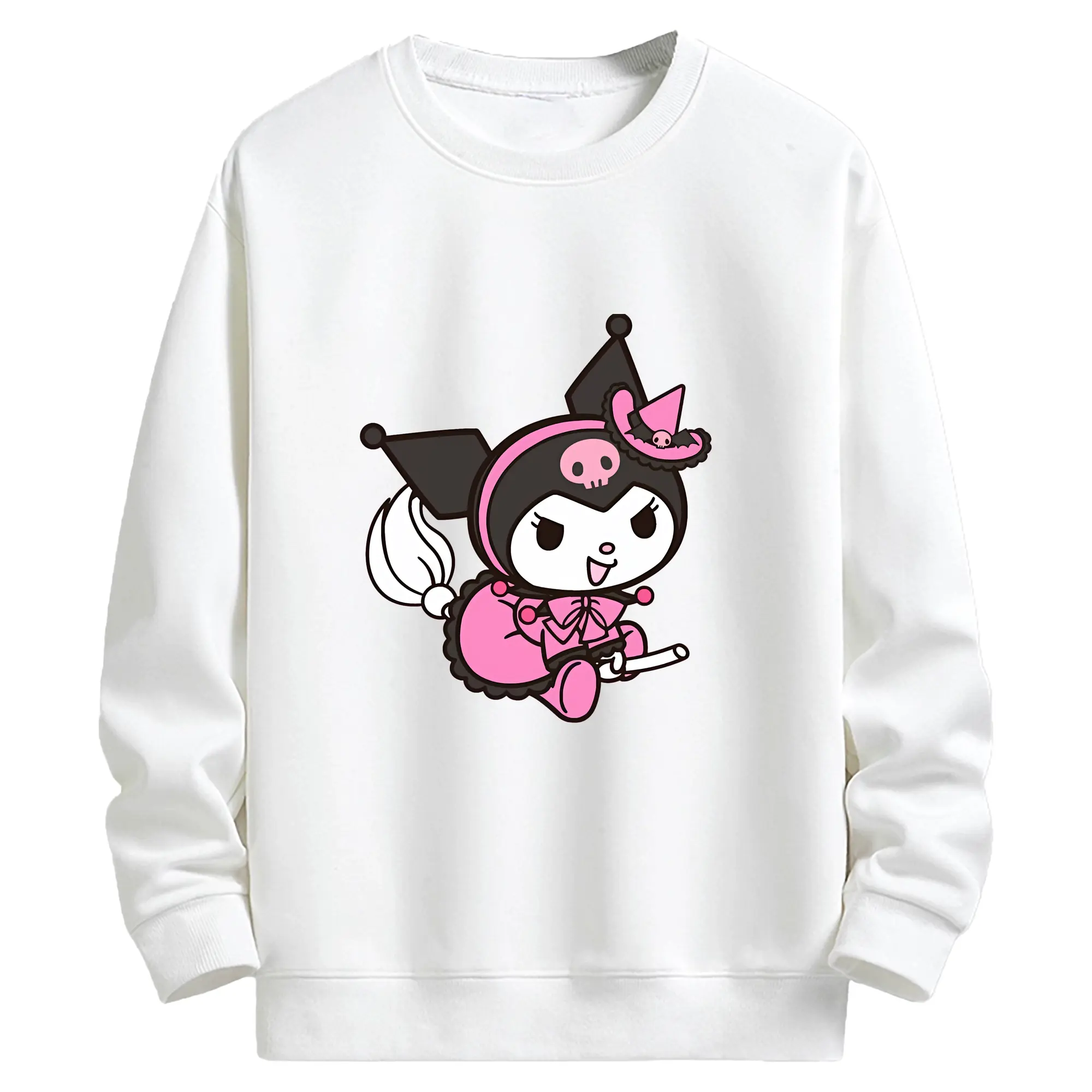 サンリオ グッズ,クロミ - キッズ クルーネックスウェットシャツ ・ フロントプリント ・ 綿80％ ポリエステル20％ ・ 快適 通学 スポーツ 日常使い お散歩用