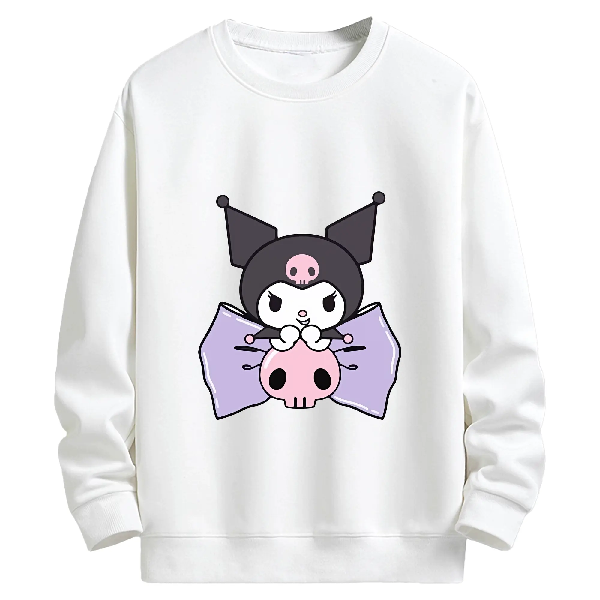 サンリオ グッズ,クロミ - キッズ クルーネックスウェットシャツ ・ フロントプリント ・ 綿80％ ポリエステル20％ ・ 快適 通学 スポーツ 日常使い お散歩用