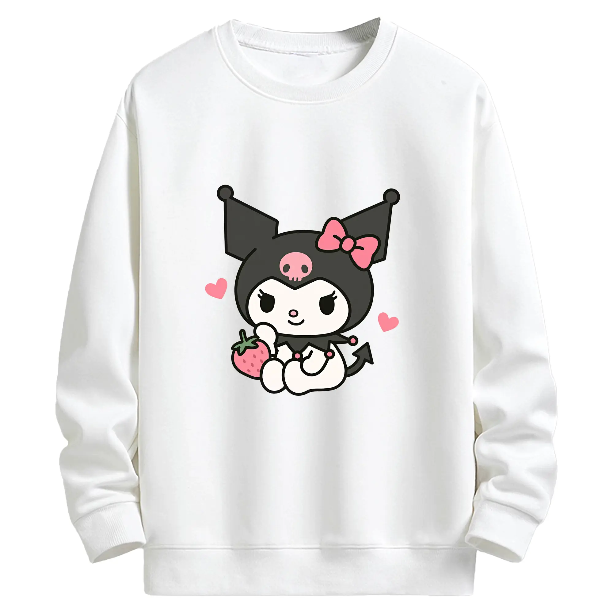 サンリオ グッズ,クロミ - キッズ クルーネックスウェットシャツ ・ フロントプリント ・ 綿80％ ポリエステル20％ ・ 快適 通学 スポーツ 日常使い お散歩用