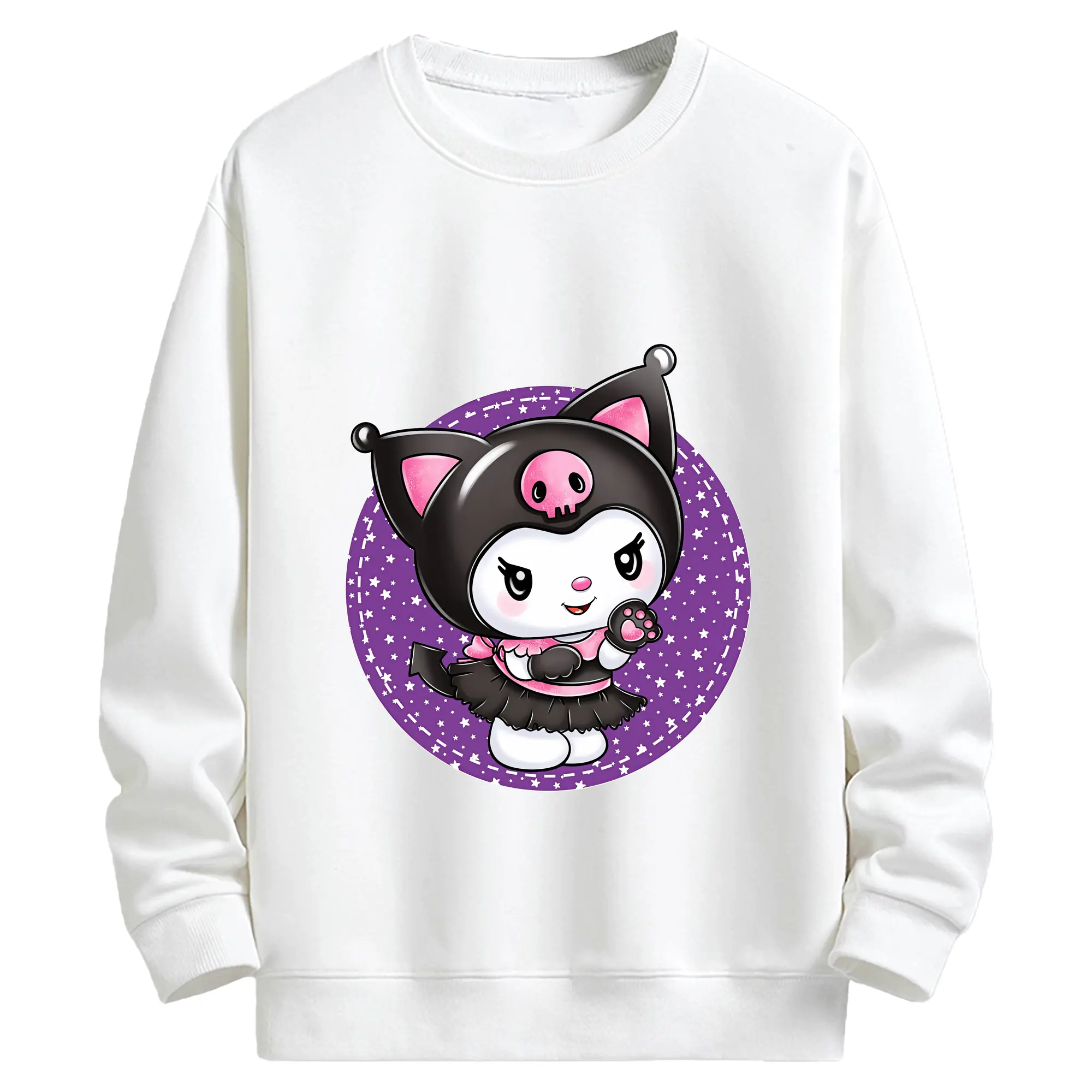 サンリオ グッズ,クロミ - キッズ クルーネックスウェットシャツ ・ フロントプリント ・ 綿80％ ポリエステル20％ ・ 快適 通学 スポーツ 日常使い お散歩用