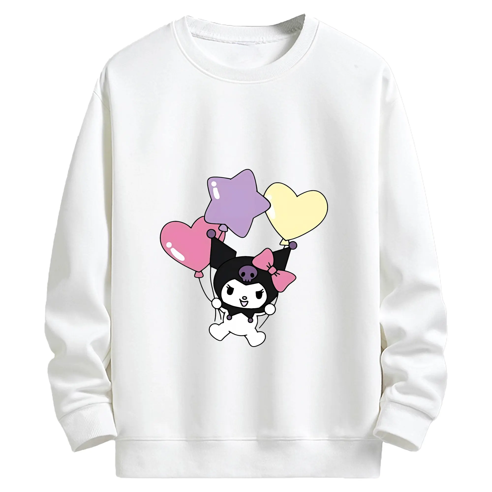 サンリオ グッズ,クロミ - キッズ クルーネックスウェットシャツ ・ フロントプリント ・ 綿80％ ポリエステル20％ ・ 快適 通学 スポーツ 日常使い お散歩用