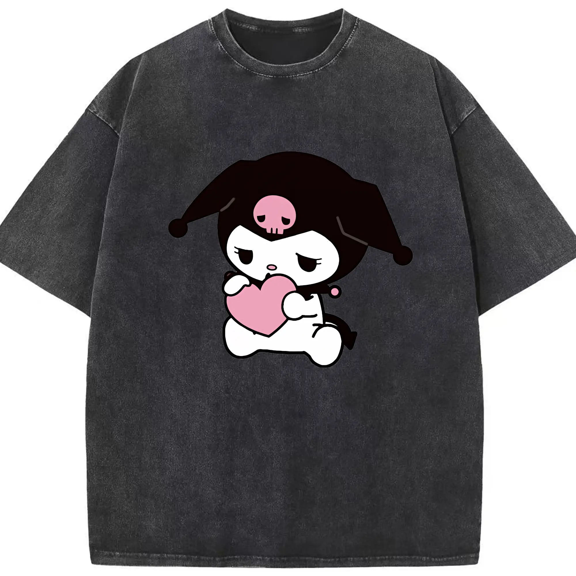 サンリオ グッズ,クロミ - 綿100％ ヴィンテージ風 半袖Tシャツ ・ フロントプリント ・ 柔らか肌触り ・ 通気性 快適 ・ スポーツ カジュアル 外出用