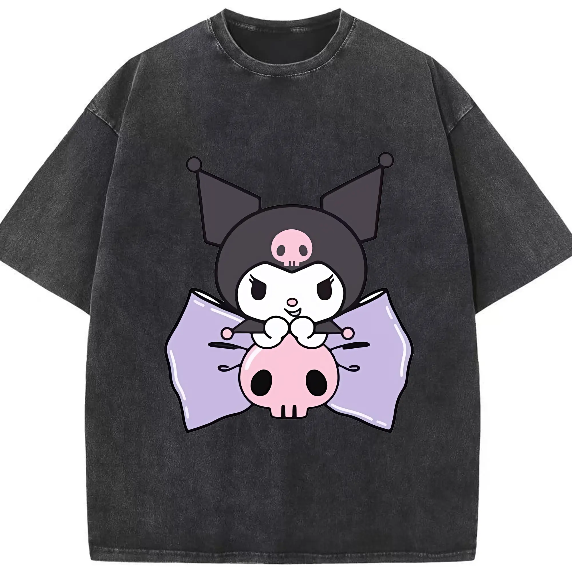 サンリオ グッズ,クロミ - 綿100％ ヴィンテージ風 半袖Tシャツ ・ フロントプリント ・ 柔らか肌触り ・ 通気性 快適 ・ スポーツ カジュアル 外出用