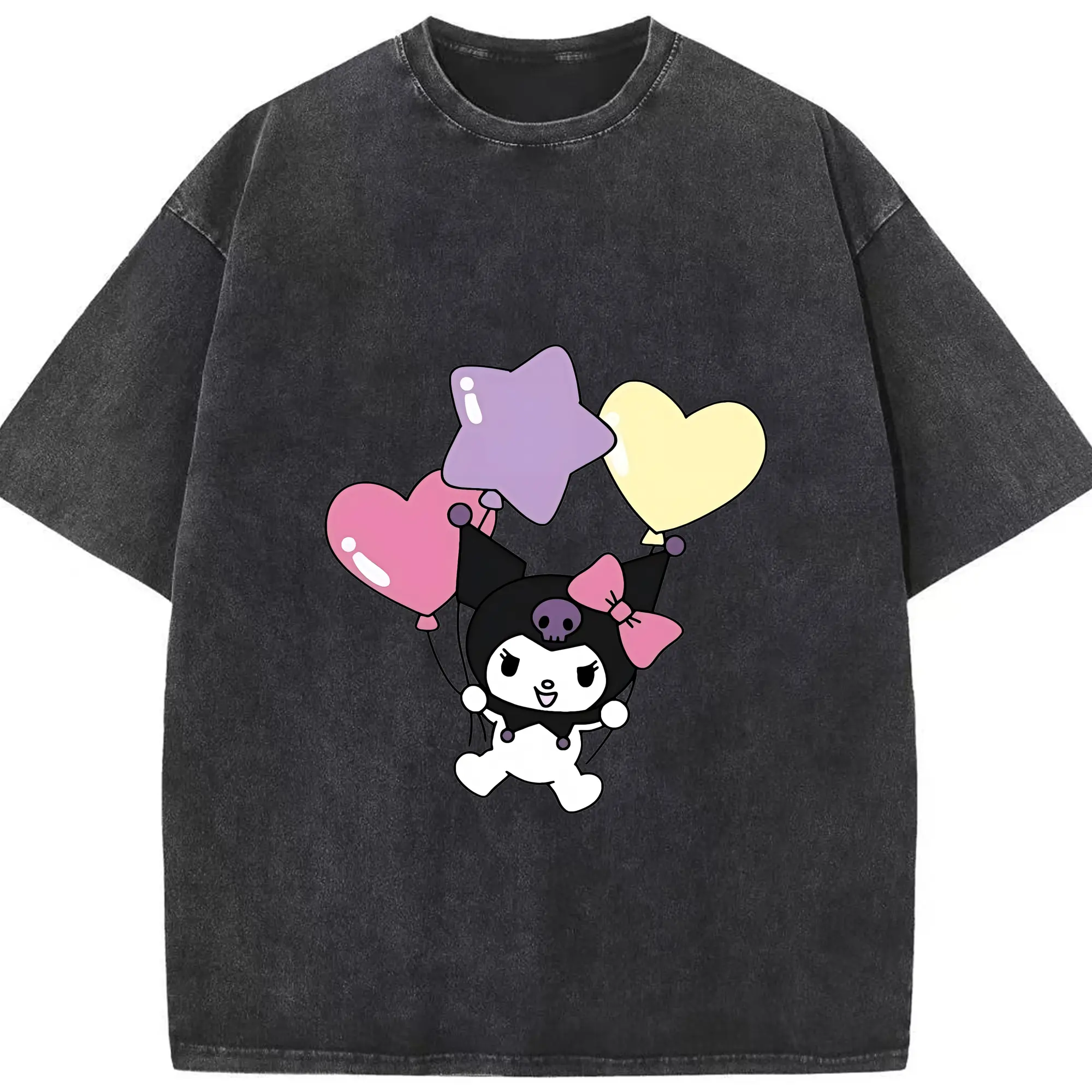 サンリオ グッズ,クロミ - 綿100％ ヴィンテージ風 半袖Tシャツ ・ フロントプリント ・ 柔らか肌触り ・ 通気性 快適 ・ スポーツ カジュアル 外出用