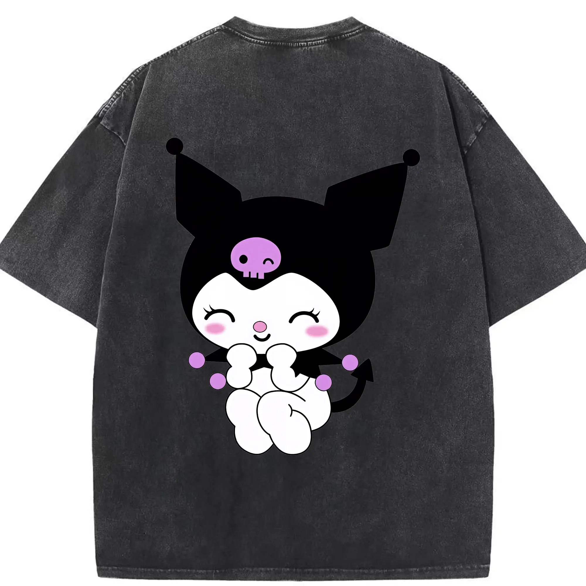 サンリオ グッズ,クロミ - 綿100％ ヴィンテージ風 半袖Tシャツ ・ 背面プリント ・ 柔らか肌触り ・ 通気性 快適 ・ スポーツ カジュアル 外出用