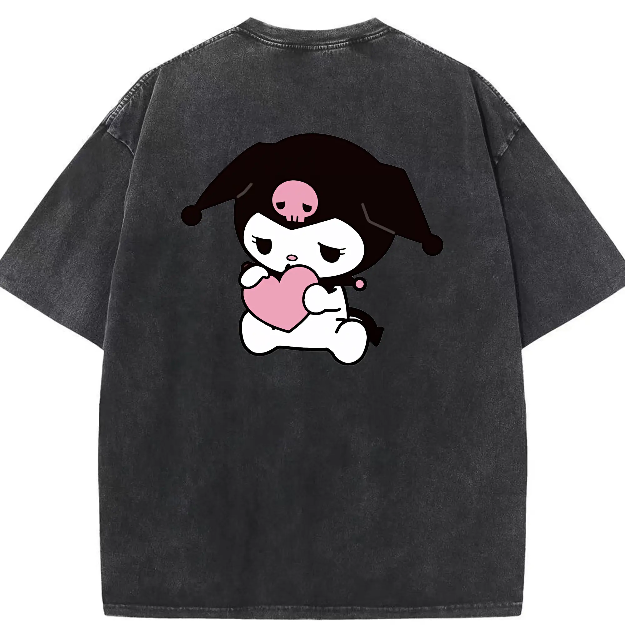 サンリオ グッズ,クロミ - 綿100％ ヴィンテージ風 半袖Tシャツ ・ 背面プリント ・ 柔らか肌触り ・ 通気性 快適 ・ スポーツ カジュアル 外出用