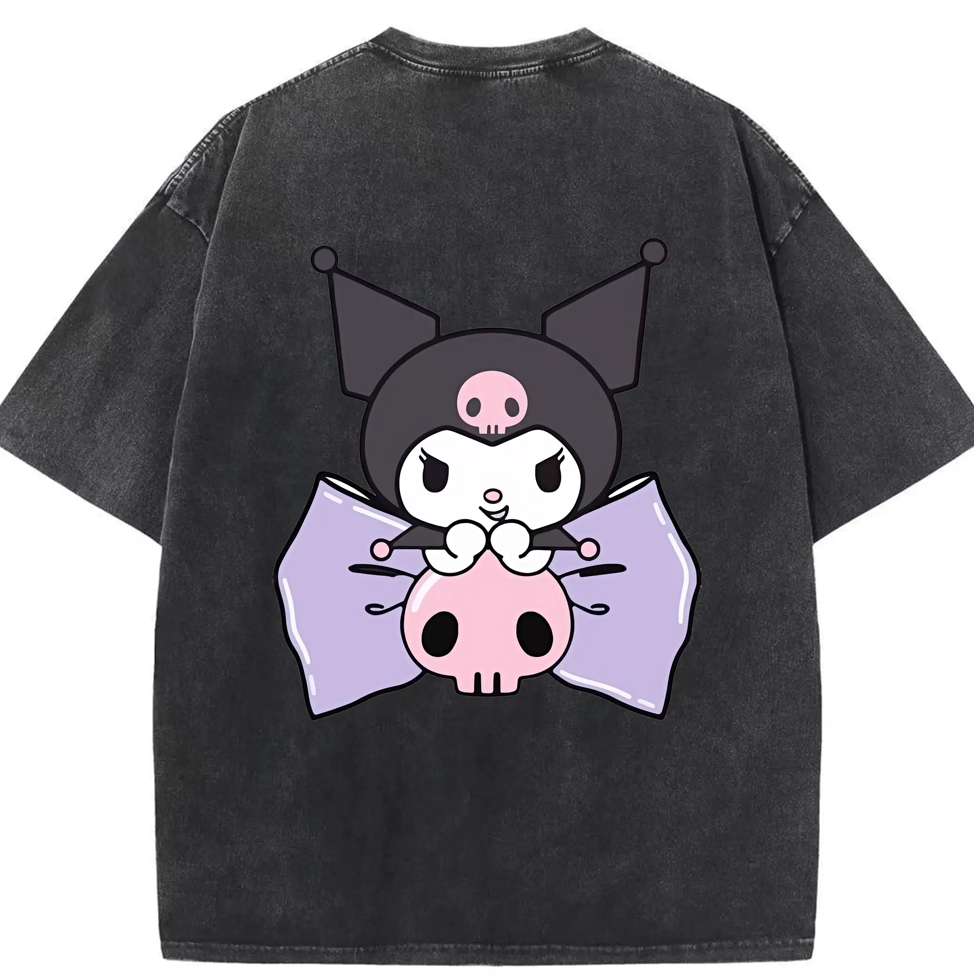 サンリオ グッズ,クロミ - 綿100％ ヴィンテージ風 半袖Tシャツ ・ 背面プリント ・ 柔らか肌触り ・ 通気性 快適 ・ スポーツ カジュアル 外出用