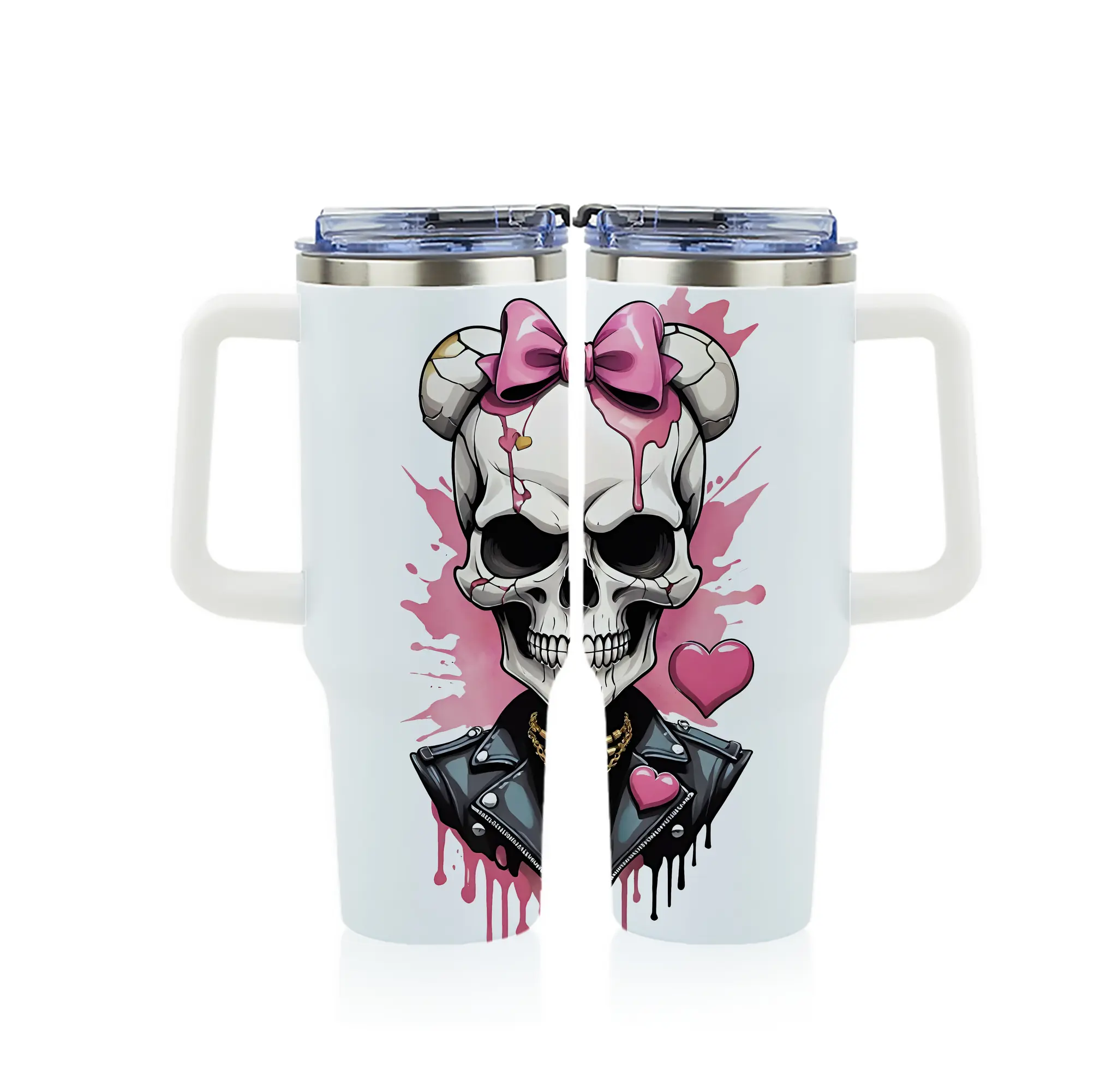 サンリオ グッズ,ハローキティ - 1200mL フルプリント車用タンブラー ・ 304ステンレス 内側 ・ 201ステンレス 外側 ・ 保温 保冷 ・ 通勤 ドライブ アウトドア用