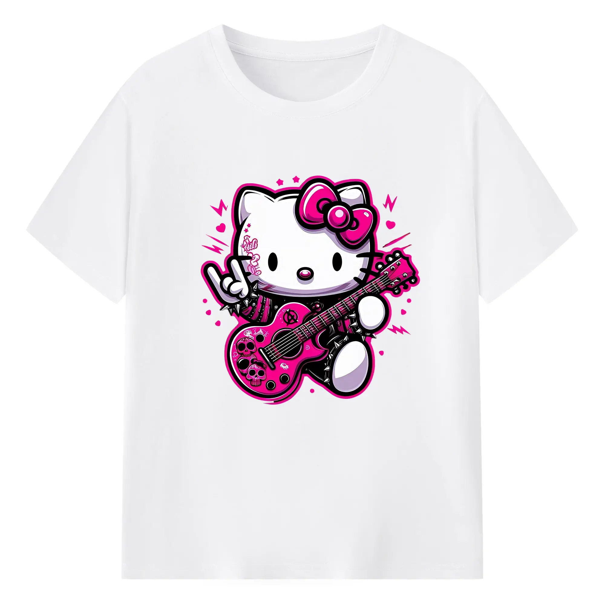 サンリオ グッズ,ハローキティ - 綿100％ 半袖Tシャツ ・ フロントプリント ・ 快適 通気性 ・ 日常使い 散歩 スポーツ用