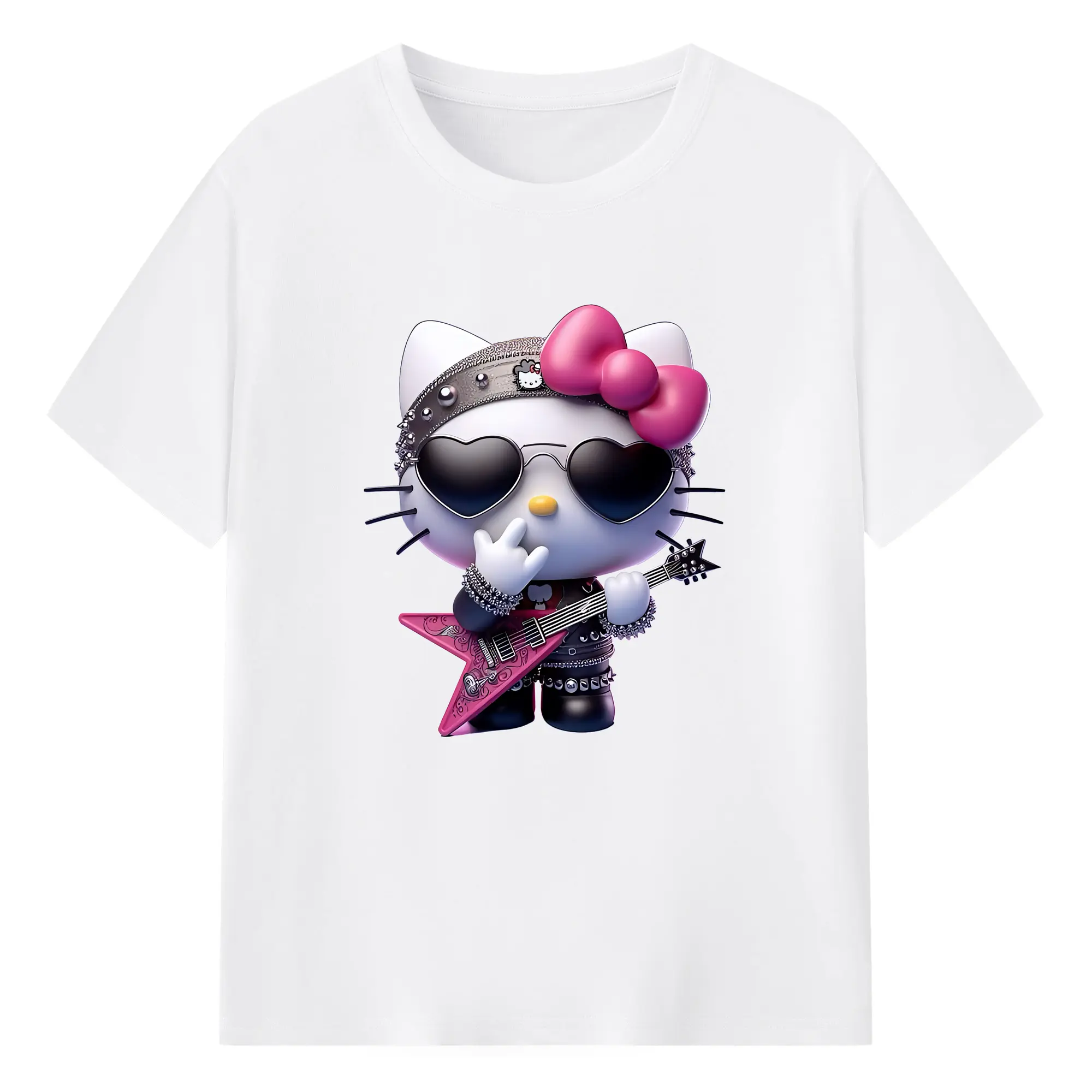 サンリオ グッズ,ハローキティ - 綿100％ 半袖Tシャツ ・ フロントプリント ・ 快適 通気性 ・ 日常使い 散歩 スポーツ用