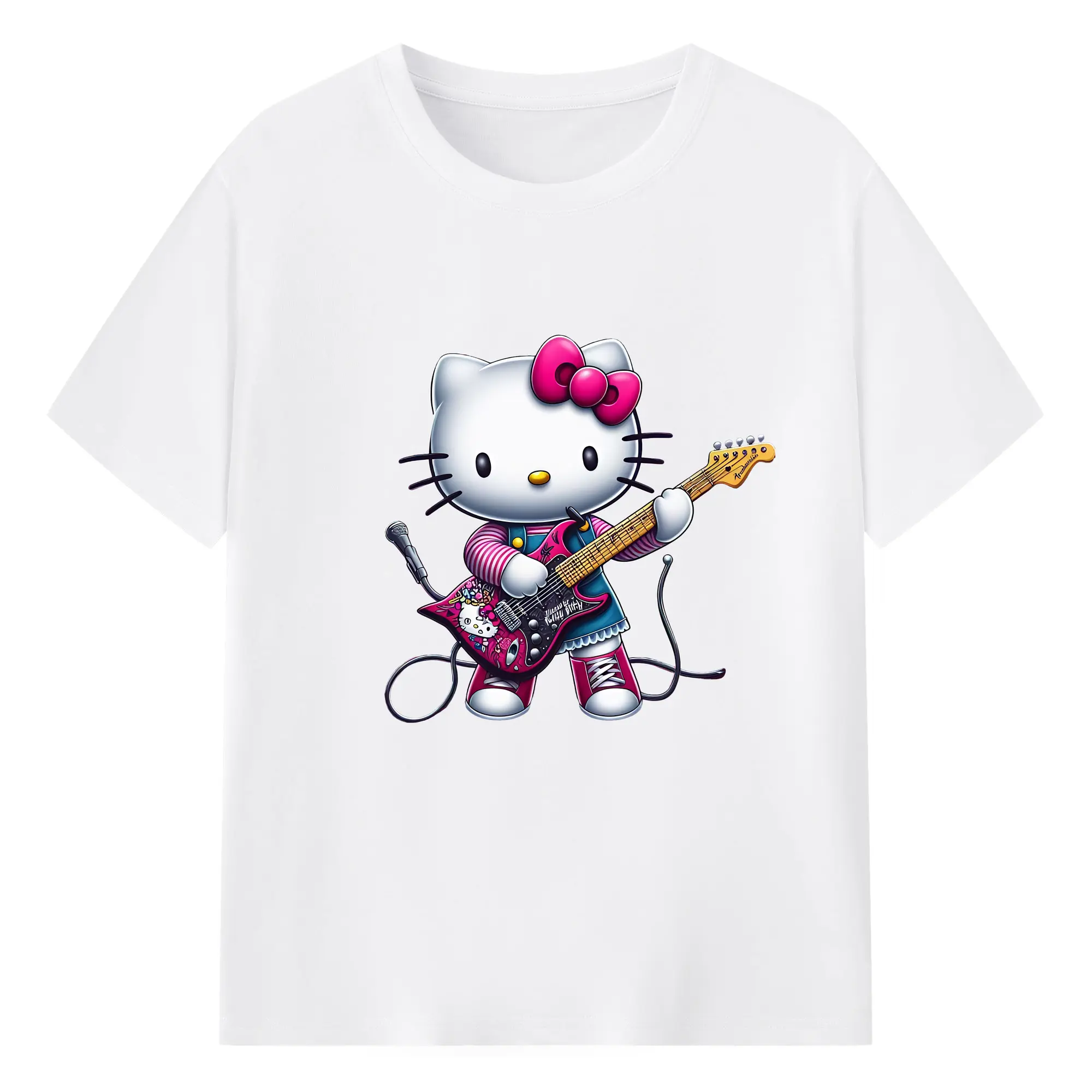 サンリオ グッズ,ハローキティ - 綿100％ 半袖Tシャツ ・ フロントプリント ・ 快適 通気性 ・ 日常使い 散歩 スポーツ用