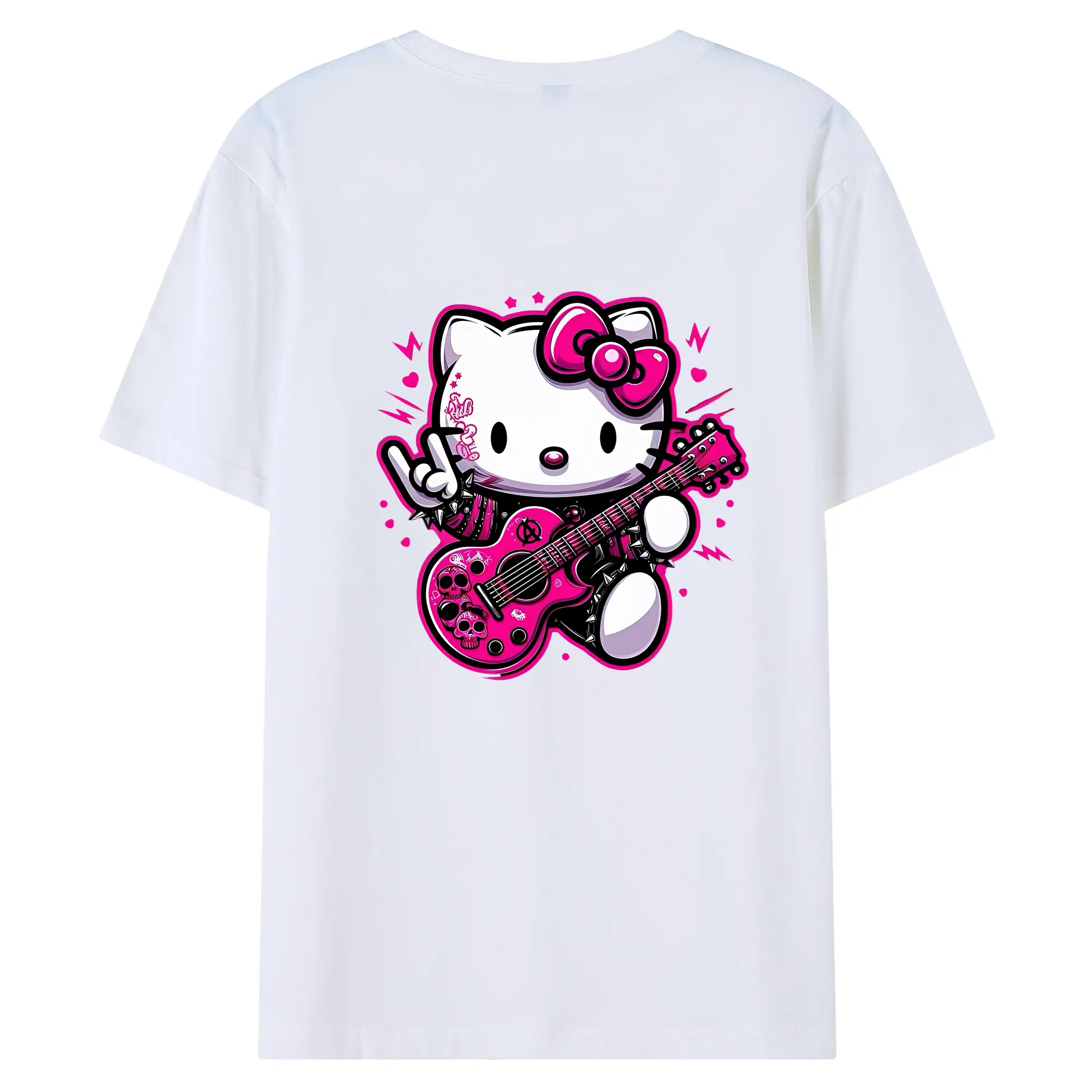 サンリオ グッズ,ハローキティ - 綿100％ 半袖Tシャツ ・ バックプリント ・ 快適 通気性 ・ 日常使い 散歩 スポーツ用