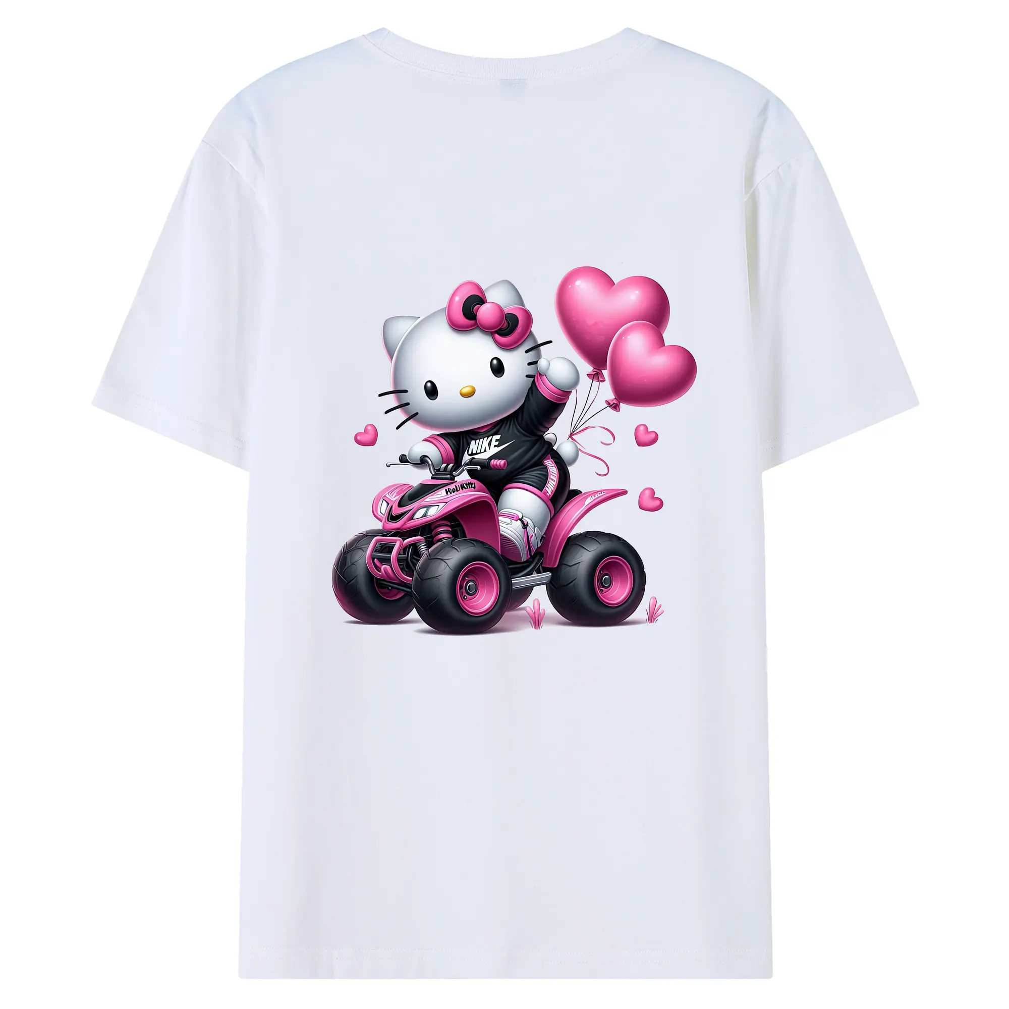 サンリオ グッズ,ハローキティ - 綿100％ 半袖Tシャツ ・ バックプリント ・ 快適 通気性 ・ 日常使い 散歩 スポーツ用