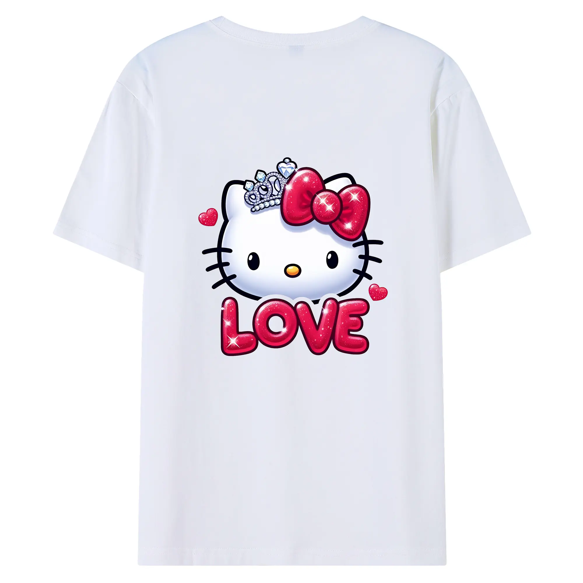 サンリオ グッズ,ハローキティ - 綿100％ 半袖Tシャツ ・ バックプリント ・ 快適 通気性 ・ 日常使い 散歩 スポーツ用