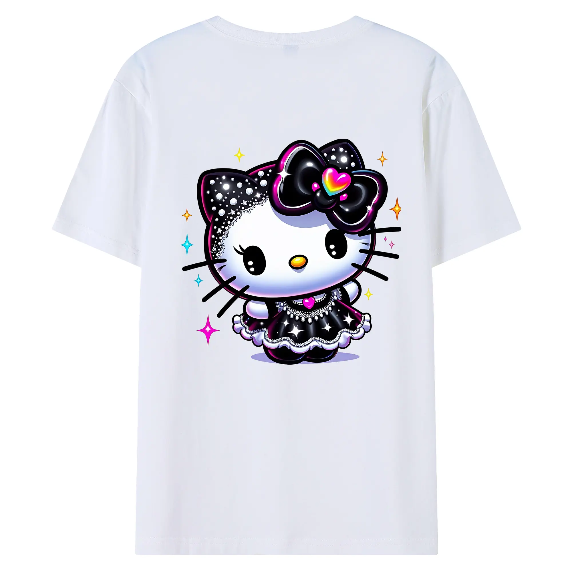 サンリオ グッズ,ハローキティ - 綿100％ 半袖Tシャツ ・ バックプリント ・ 快適 通気性 ・ 日常使い 散歩 スポーツ用