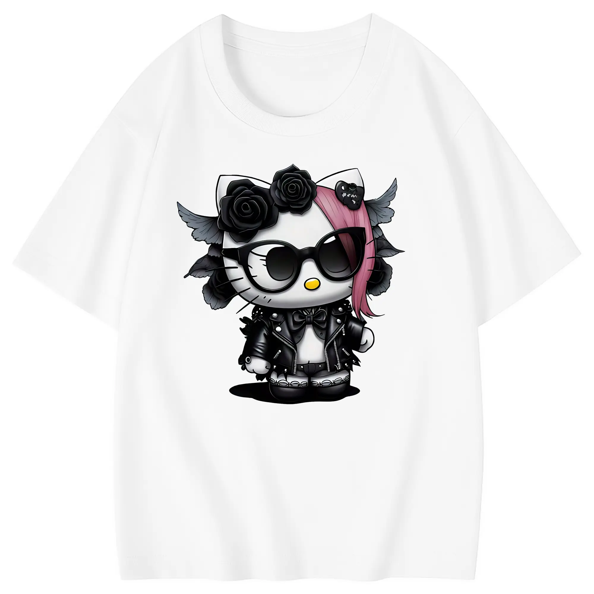 サンリオ グッズ,ハローキティ - 綿100％ キッズTシャツ ・ フロントプリント ・ 快適 通気性 ・ スポーツ カジュアル 散歩用