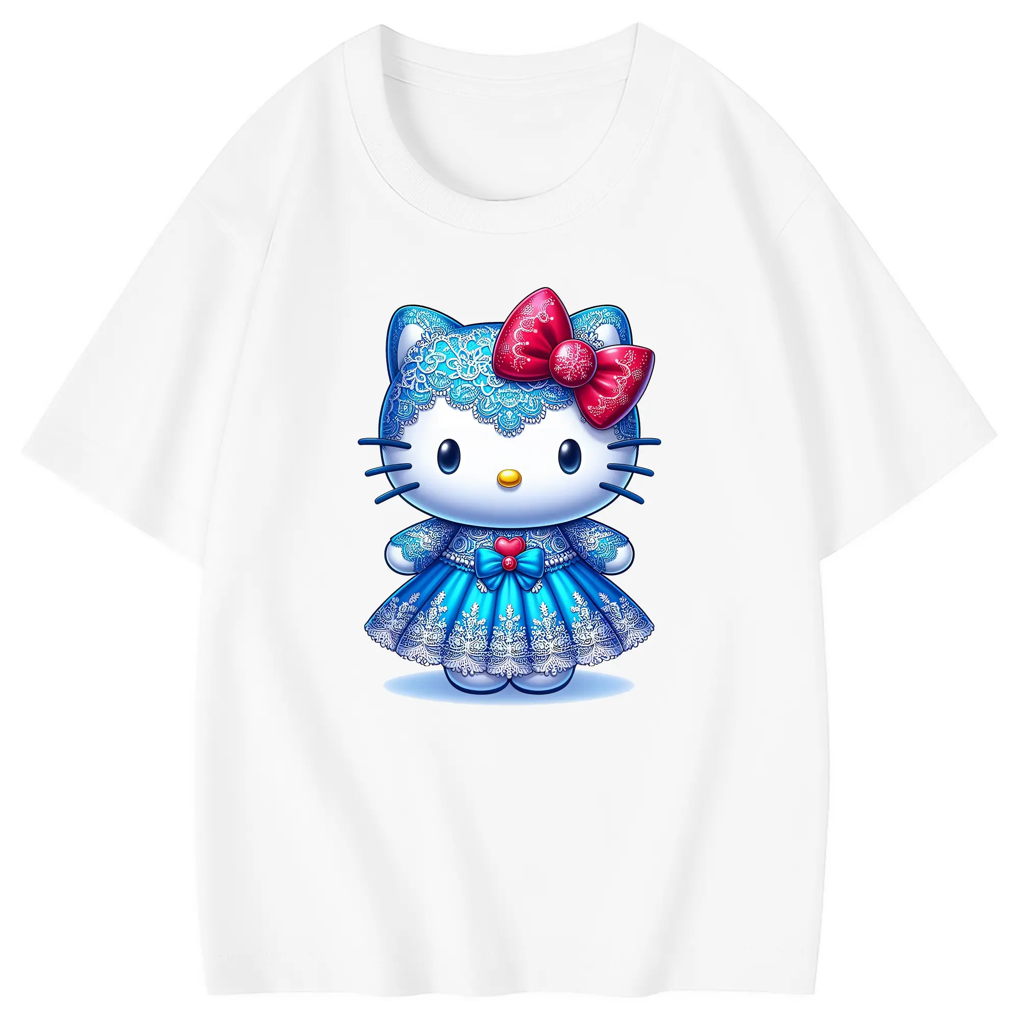 サンリオ グッズ,ハローキティ - 綿100％ キッズTシャツ ・ フロントプリント ・ 快適 通気性 ・ スポーツ カジュアル 散歩用