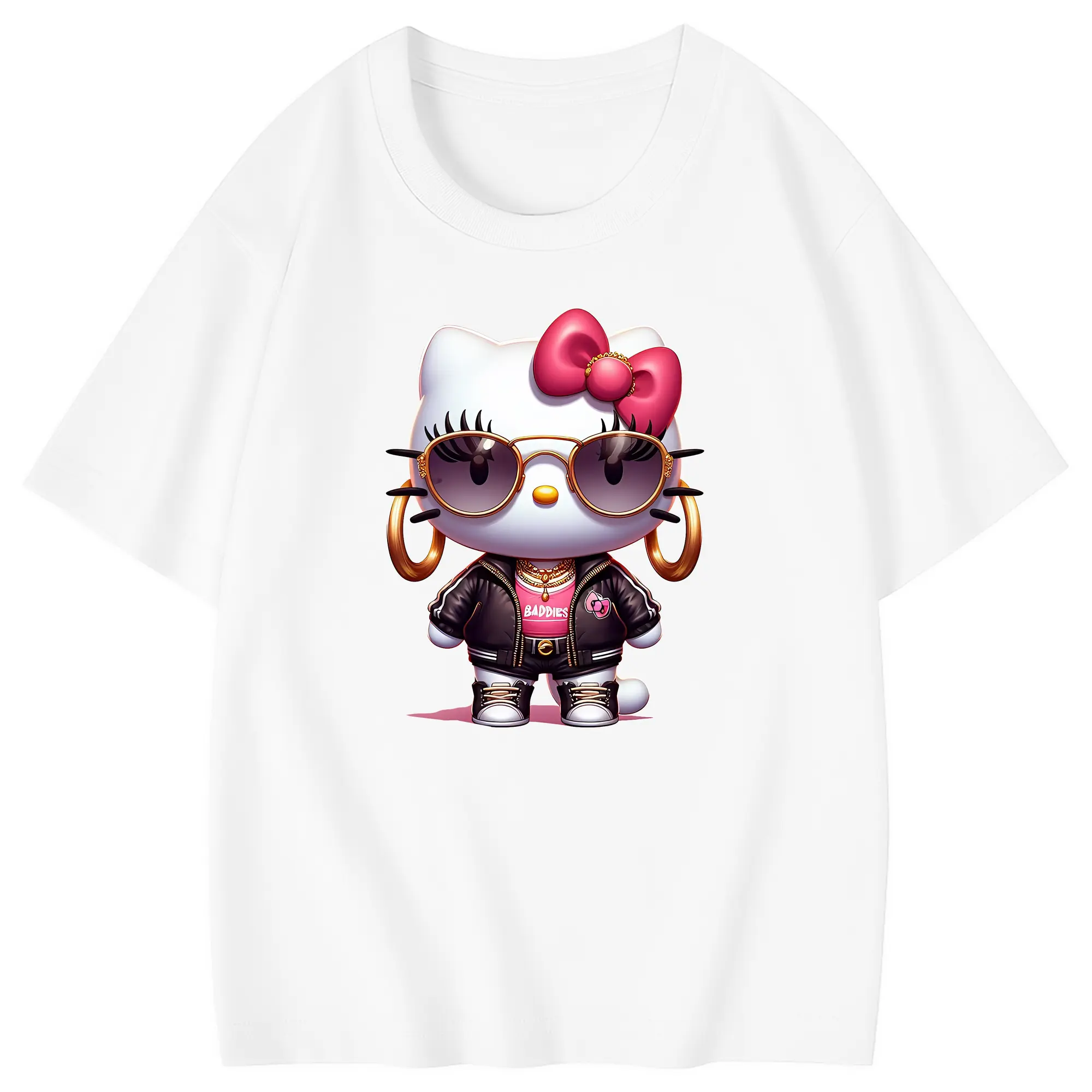 サンリオ グッズ,ハローキティ - 綿100％ キッズTシャツ ・ フロントプリント ・ 快適 通気性 ・ スポーツ カジュアル 散歩用