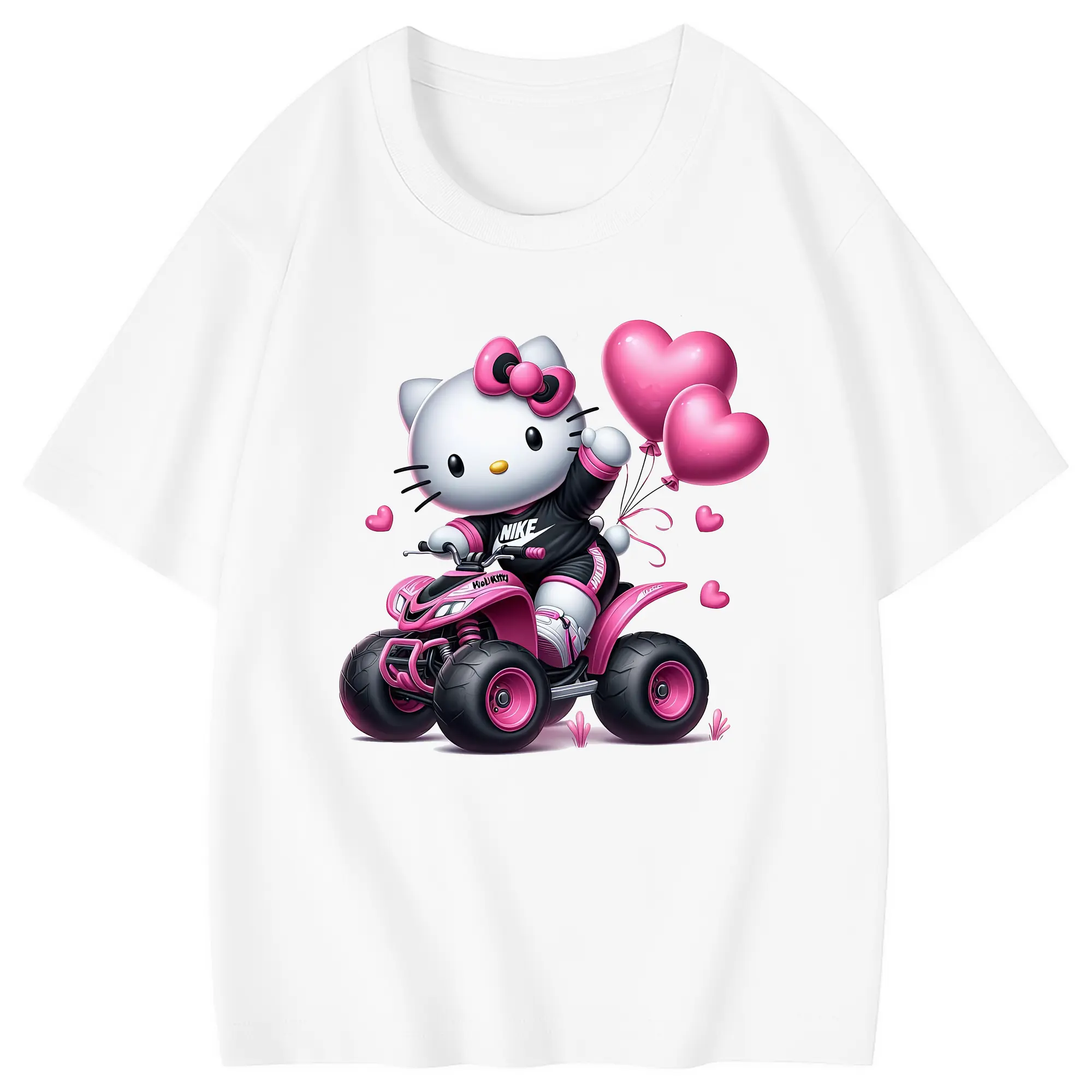 サンリオ グッズ,ハローキティ - 綿100％ キッズTシャツ ・ フロントプリント ・ 快適 通気性 ・ スポーツ カジュアル 散歩用