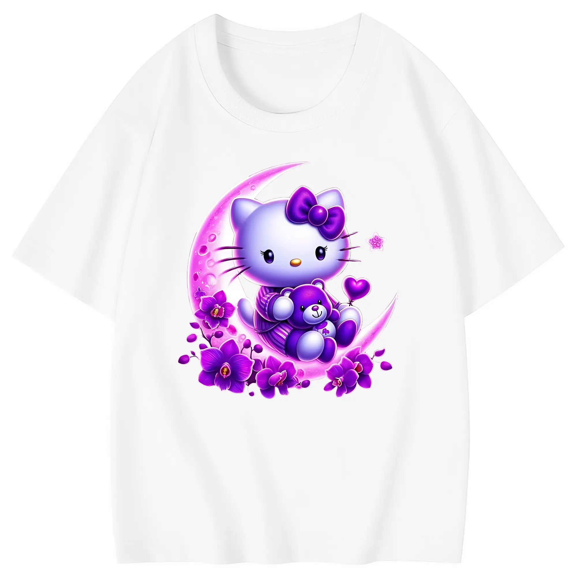 サンリオ グッズ,ハローキティ - 綿100％ キッズTシャツ ・ フロントプリント ・ 快適 通気性 ・ スポーツ カジュアル 散歩用