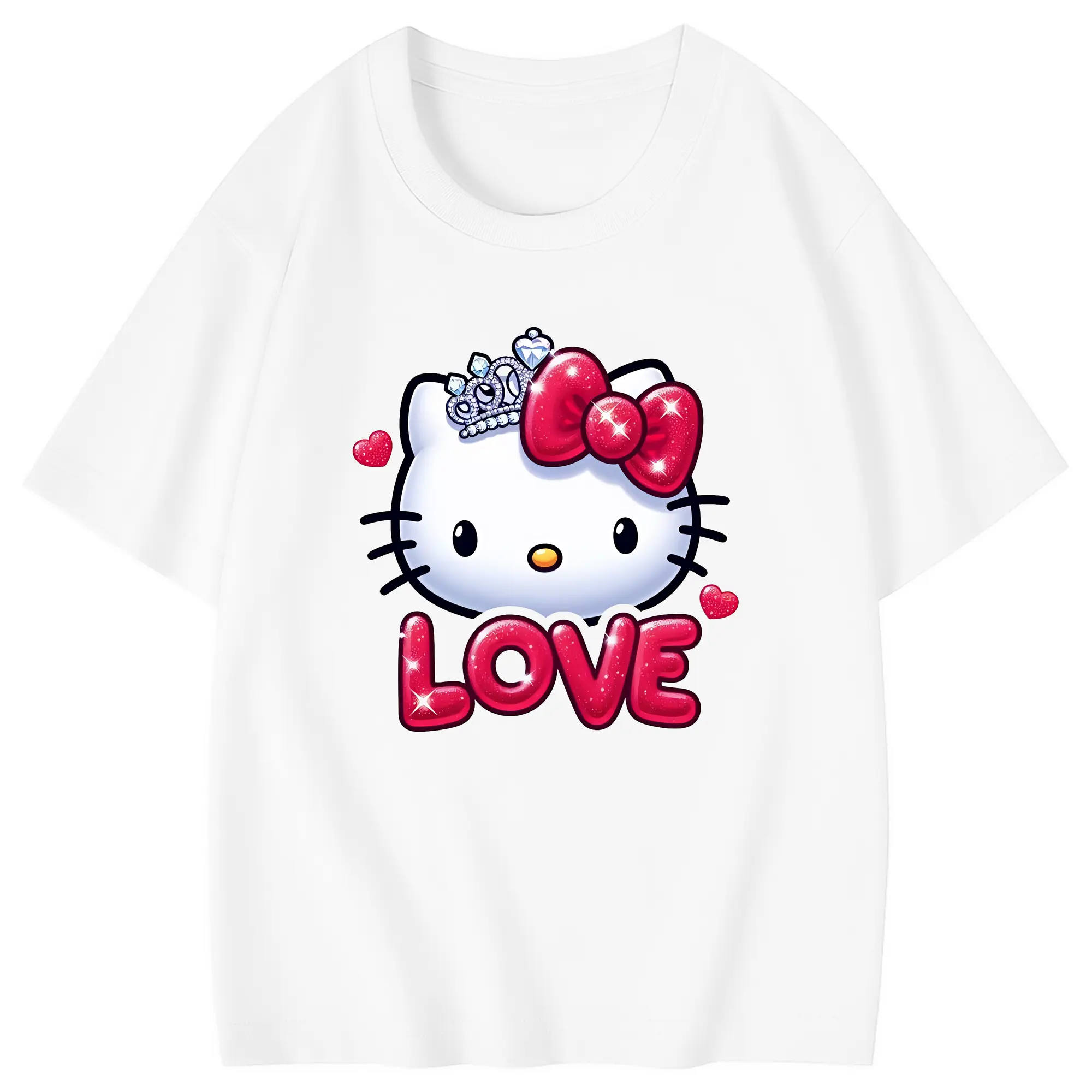 サンリオ グッズ,ハローキティ - 綿100％ キッズTシャツ ・ フロントプリント ・ 快適 通気性 ・ スポーツ カジュアル 散歩用