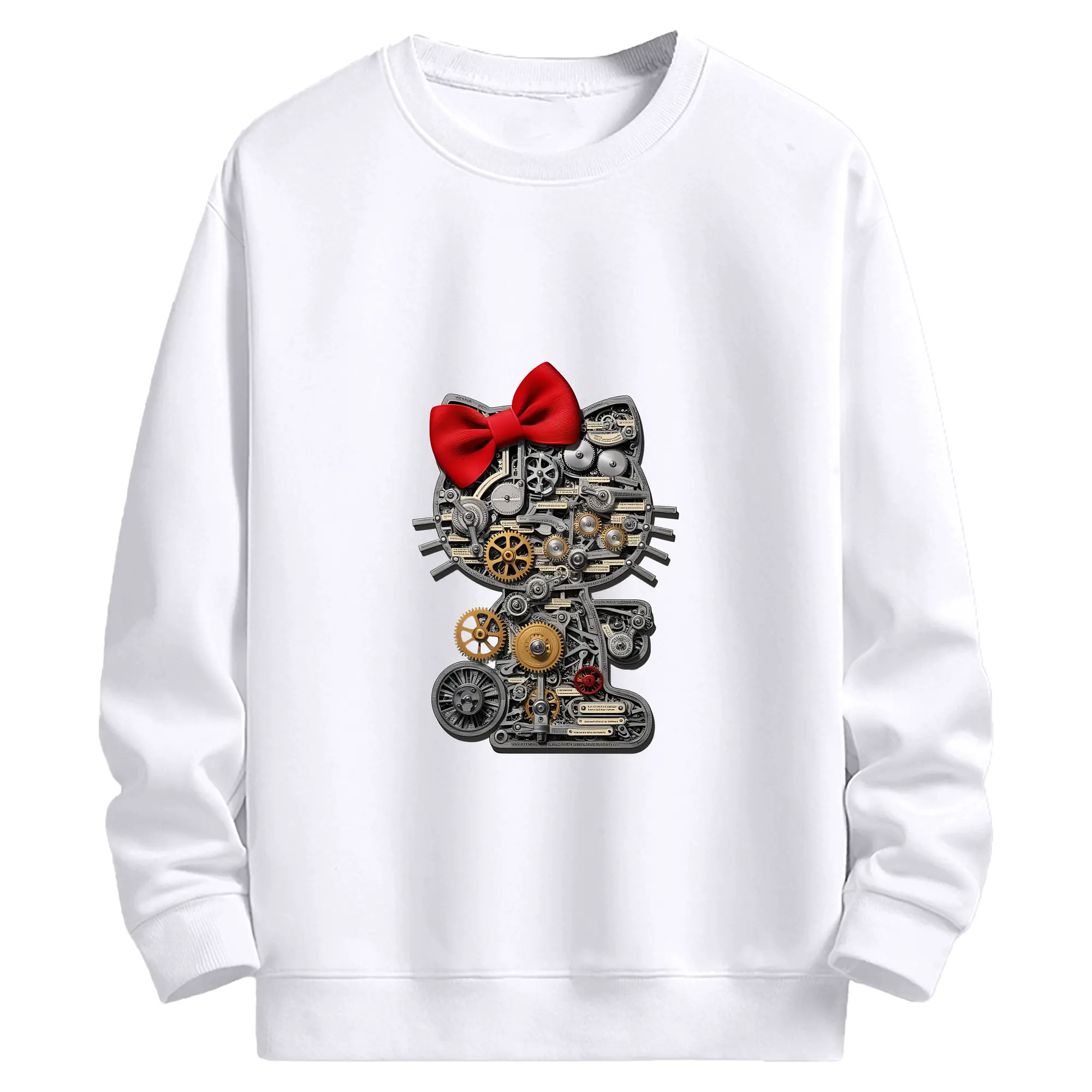 サンリオ グッズ,ハローキティ - 高品質 クルーネック スウェット ・ コットン59％ ポリエステル41％ ・ ユニセックス 長袖 トレーナー ・ カジュアル デイリー スポーツ 散歩用