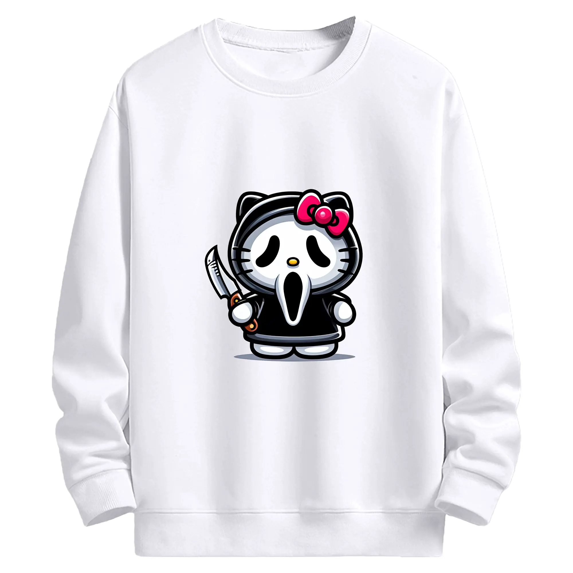 サンリオ グッズ,ハローキティ - 高品質 クルーネック スウェット ・ コットン59％ ポリエステル41％ ・ ユニセックス 長袖 トレーナー ・ カジュアル デイリー スポーツ 散歩用