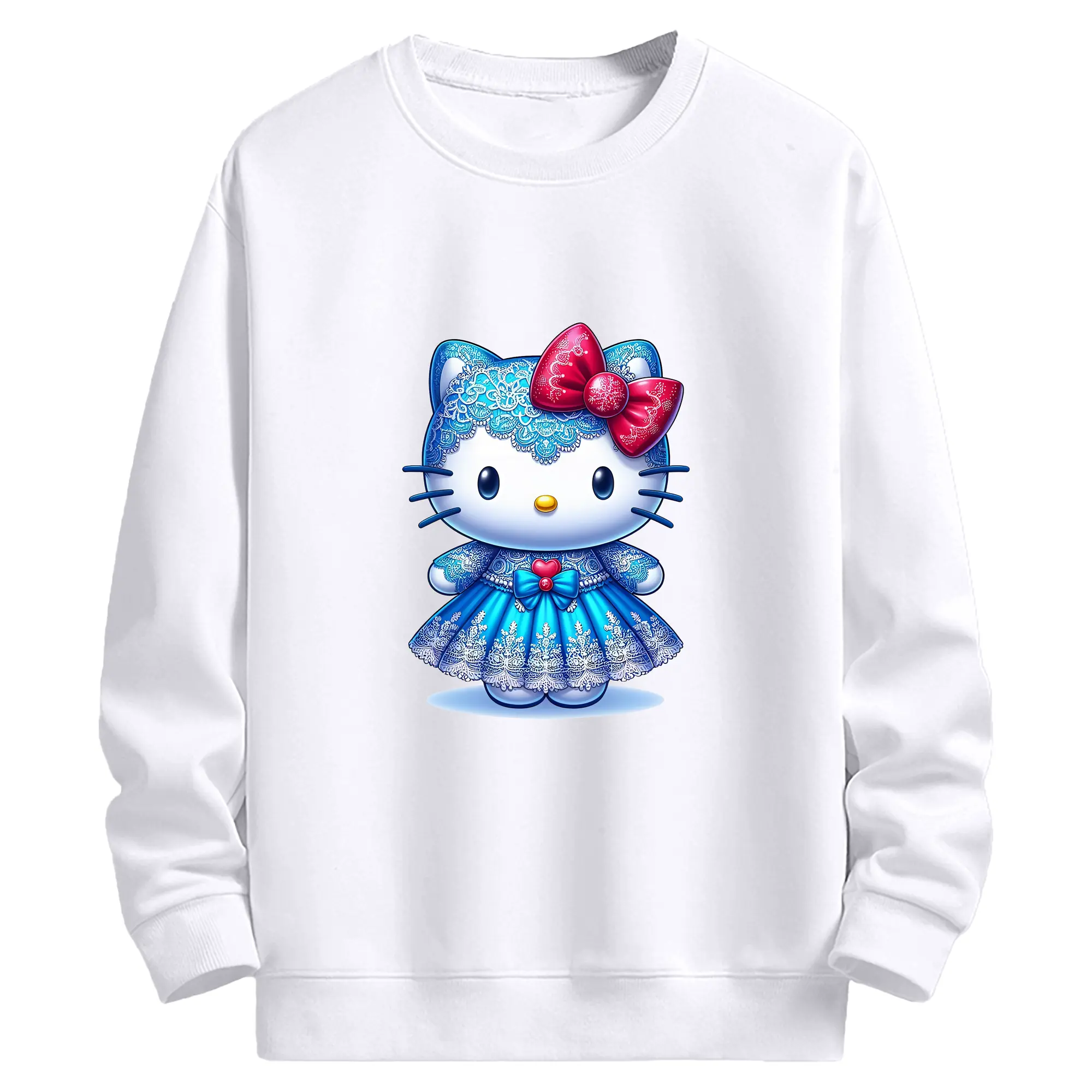 サンリオ グッズ,ハローキティ - 高品質 クルーネック スウェット ・ コットン59％ ポリエステル41％ ・ ユニセックス 長袖 トレーナー ・ カジュアル デイリー スポーツ 散歩用