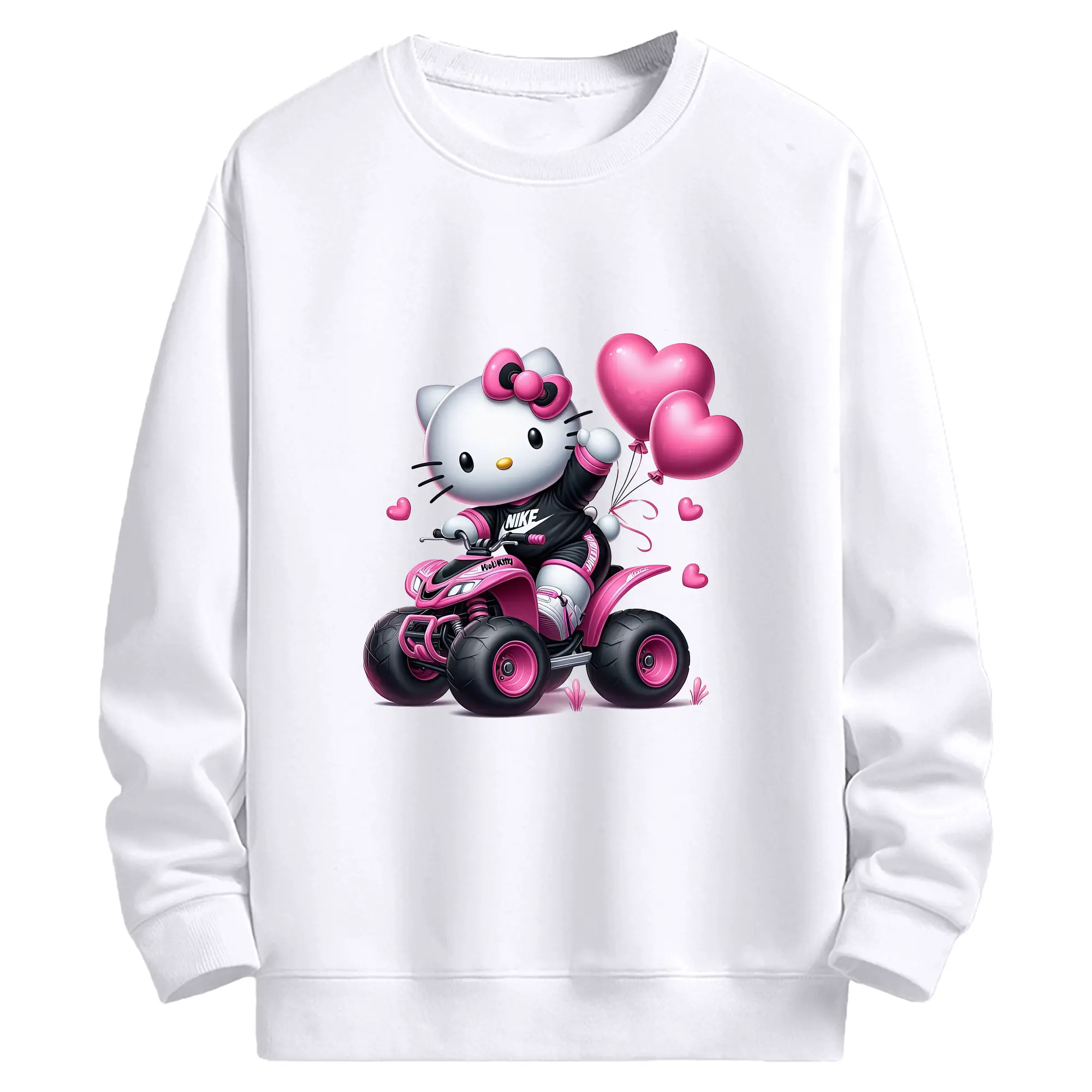 サンリオ グッズ,ハローキティ - 高品質 クルーネック スウェット ・ コットン59％ ポリエステル41％ ・ ユニセックス 長袖 トレーナー ・ カジュアル デイリー スポーツ 散歩用