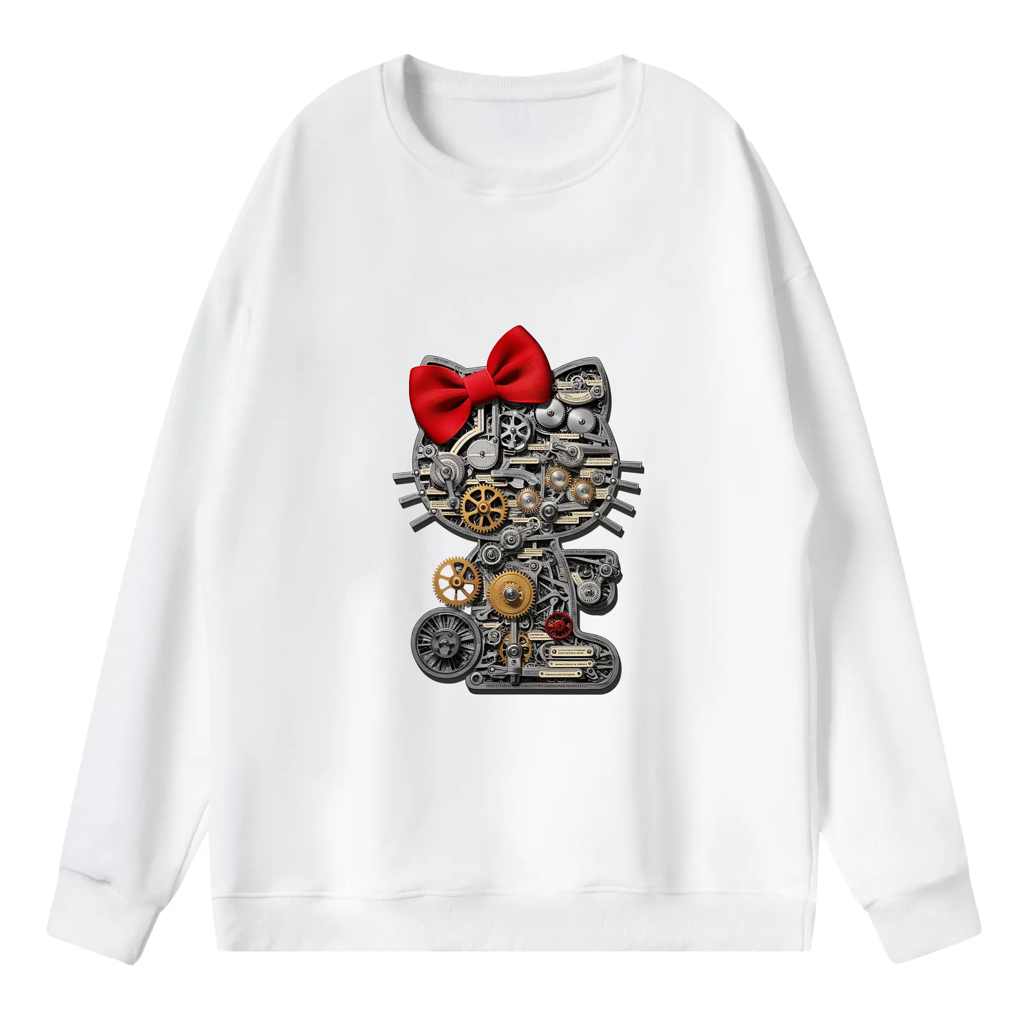 サンリオ グッズ,ハローキティ - 薄手 クルーネック スウェット 裏毛260g · ポリエステル 春秋向け カジュアル 男女兼用 · トレーナー デイリー スポーツ 散歩に最適