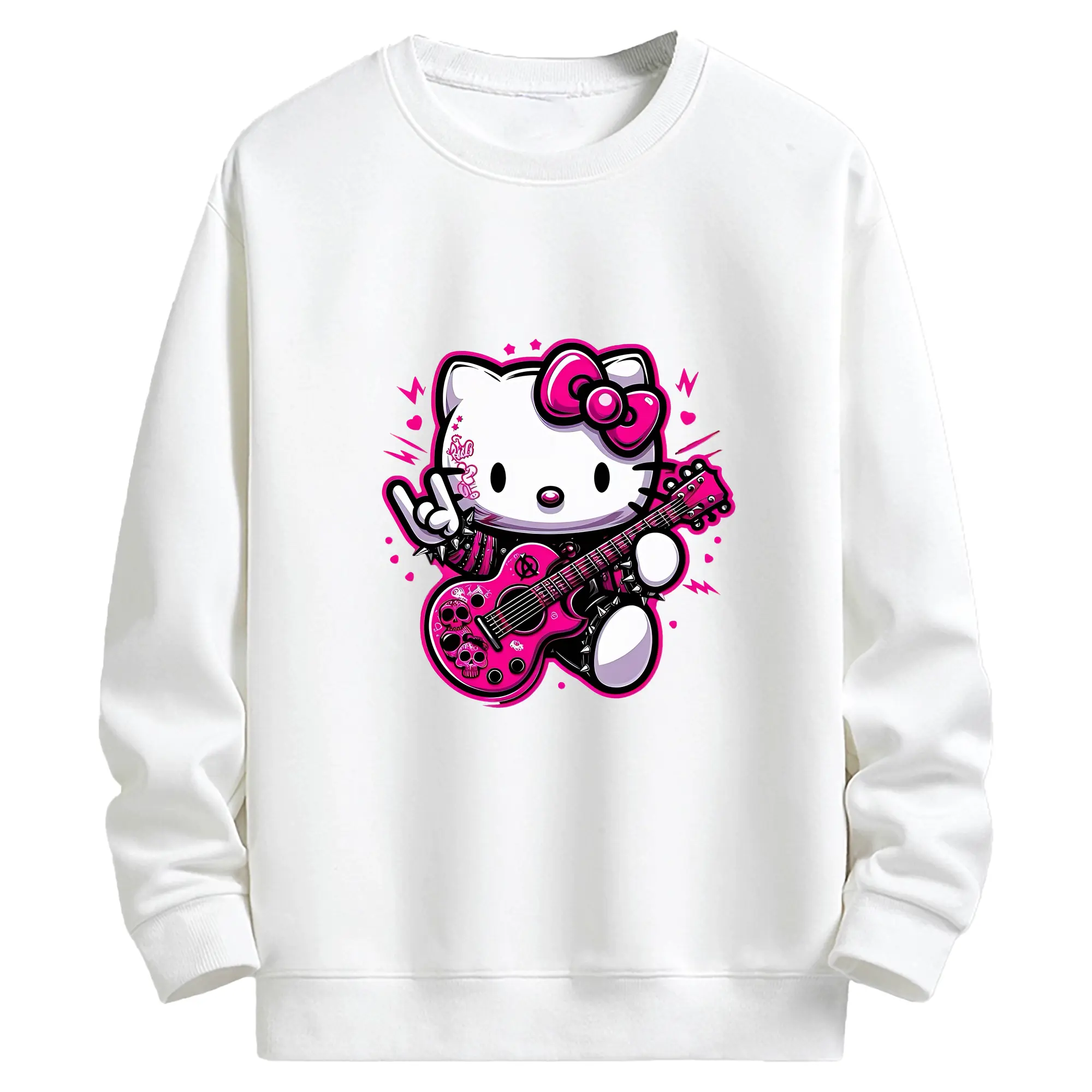 サンリオ グッズ,ハローキティ - キッズ クルーネックスウェットシャツ ・ フロントプリント ・ 綿80％ ポリエステル20％ ・ 快適 通学 スポーツ 日常使い お散歩用