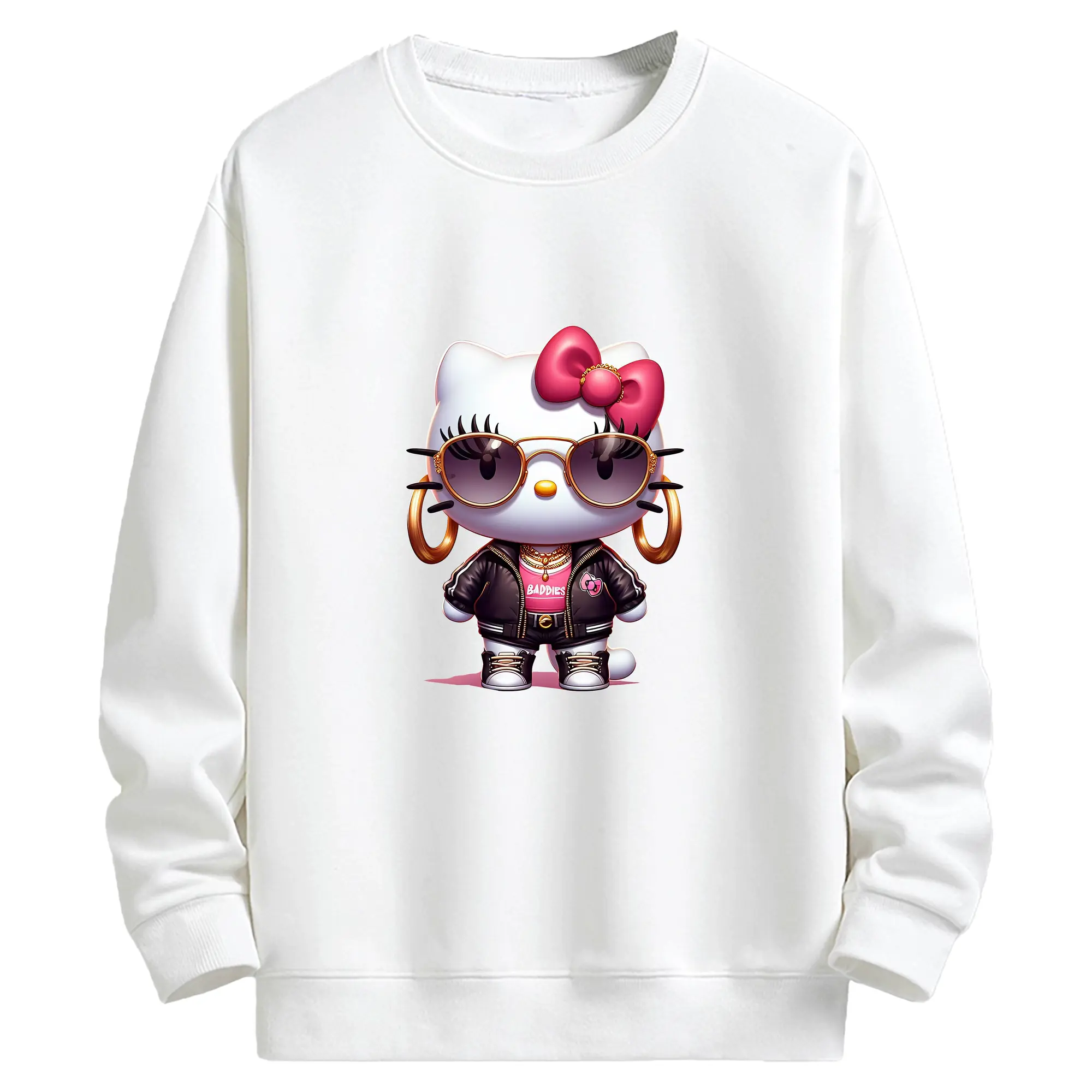 サンリオ グッズ,ハローキティ - キッズ クルーネックスウェットシャツ ・ フロントプリント ・ 綿80％ ポリエステル20％ ・ 快適 通学 スポーツ 日常使い お散歩用