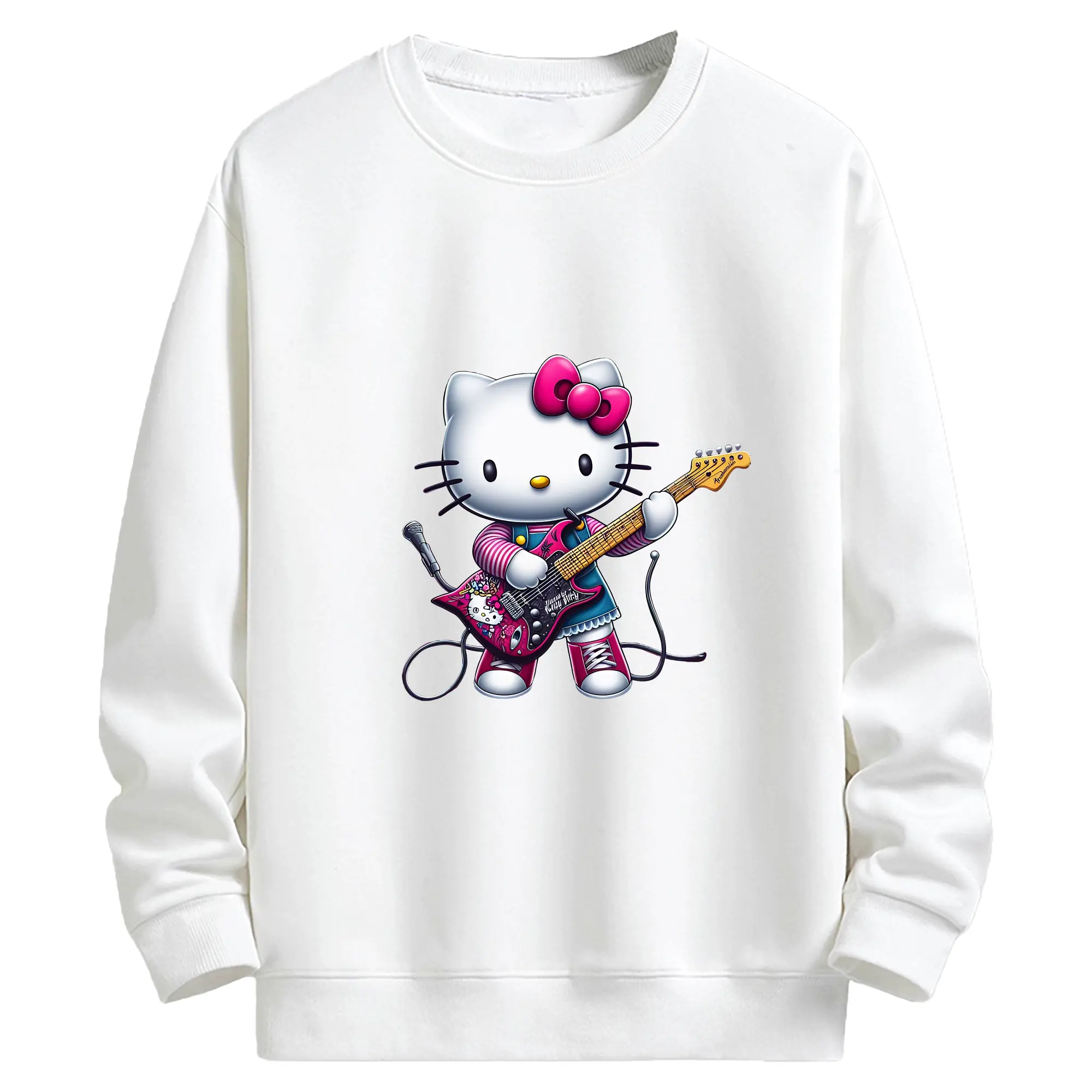 サンリオ グッズ,ハローキティ - キッズ クルーネックスウェットシャツ ・ フロントプリント ・ 綿80％ ポリエステル20％ ・ 快適 通学 スポーツ 日常使い お散歩用