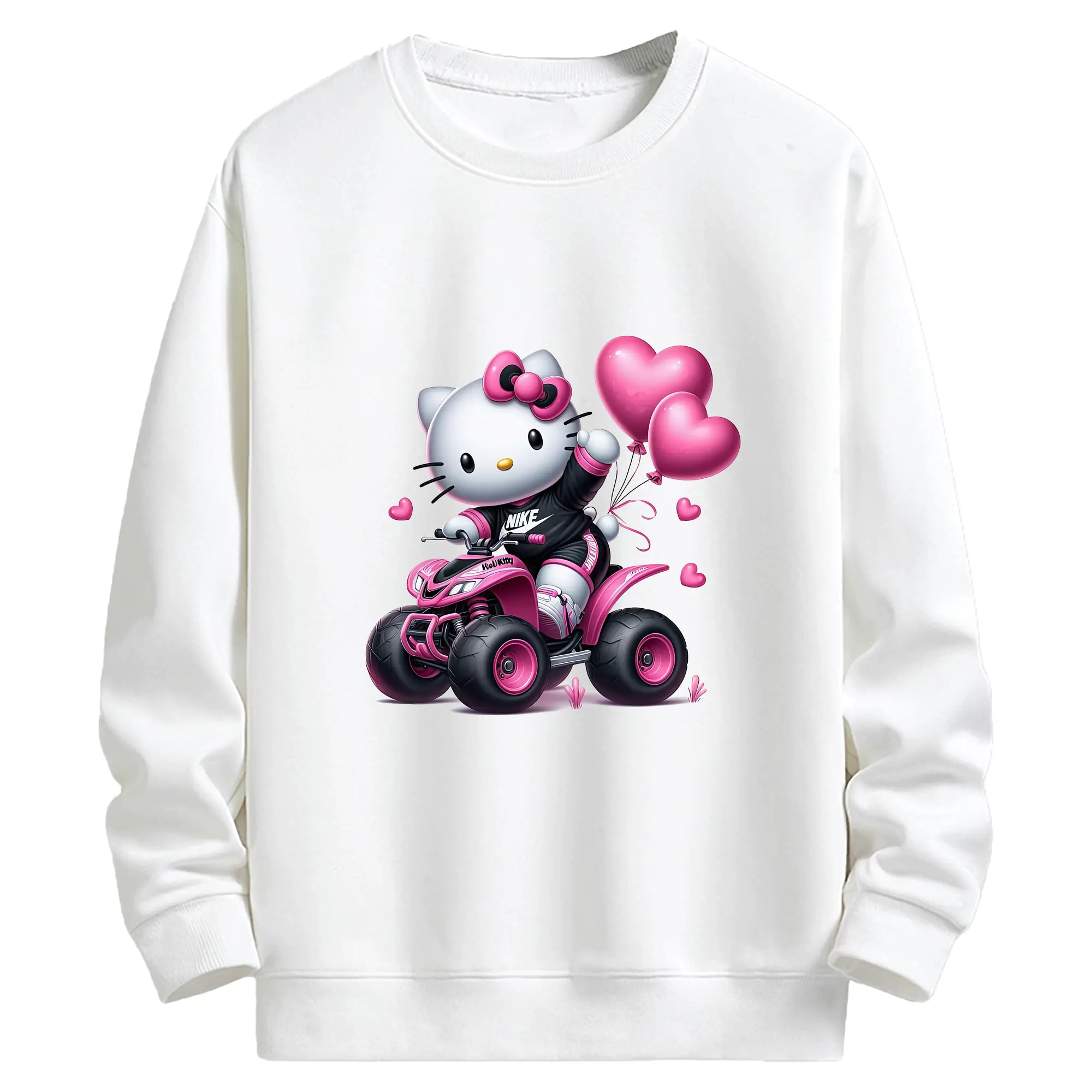 サンリオ グッズ,ハローキティ - キッズ クルーネックスウェットシャツ ・ フロントプリント ・ 綿80％ ポリエステル20％ ・ 快適 通学 スポーツ 日常使い お散歩用