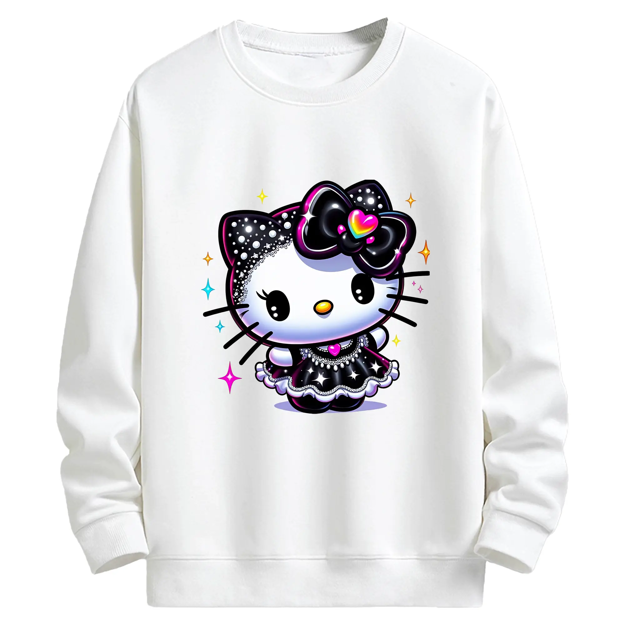 サンリオ グッズ,ハローキティ - キッズ クルーネックスウェットシャツ ・ フロントプリント ・ 綿80％ ポリエステル20％ ・ 快適 通学 スポーツ 日常使い お散歩用