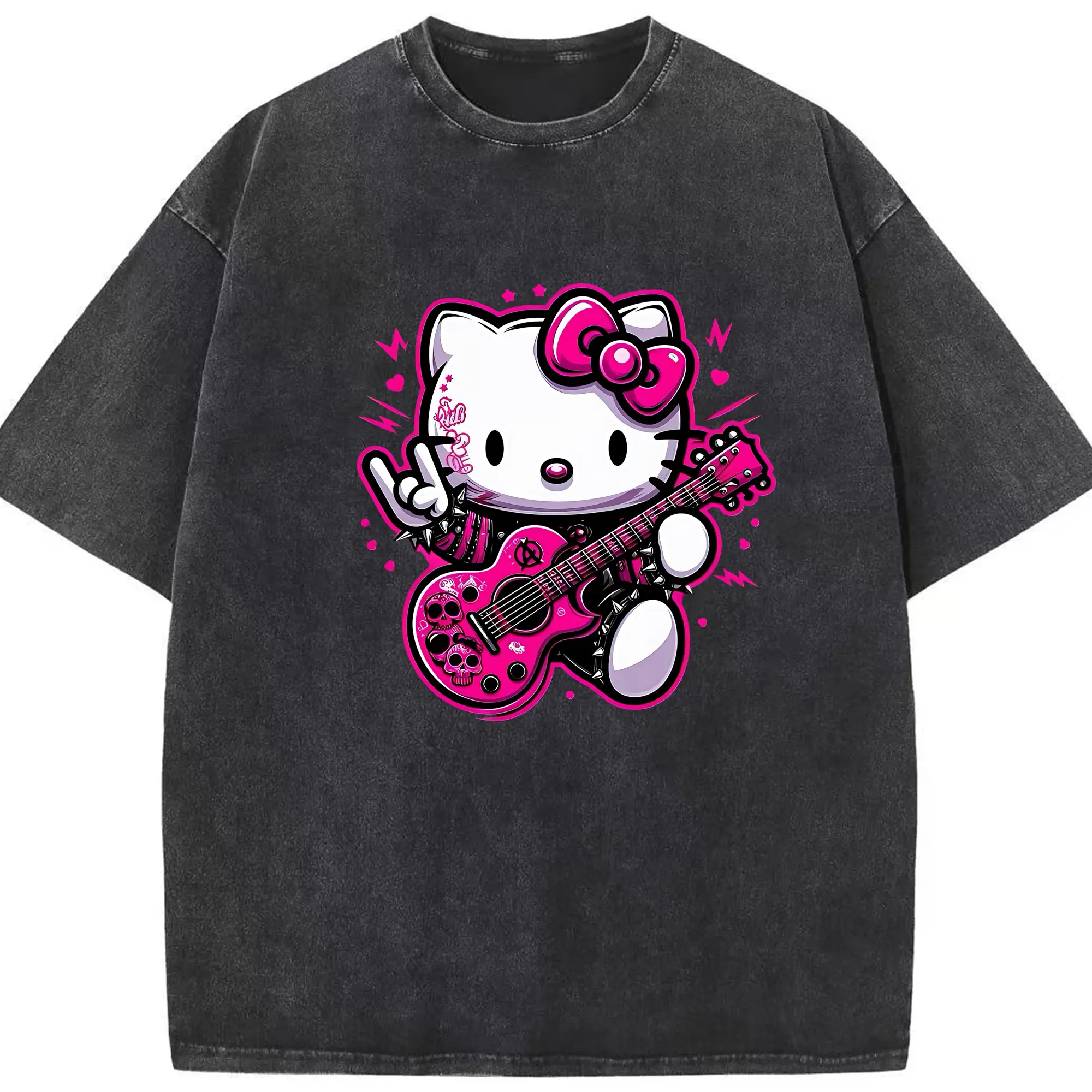 サンリオ グッズ,ハローキティ - 綿100％ ヴィンテージ風 半袖Tシャツ ・ フロントプリント ・ 柔らか肌触り ・ 通気性 快適 ・ スポーツ カジュアル 外出用