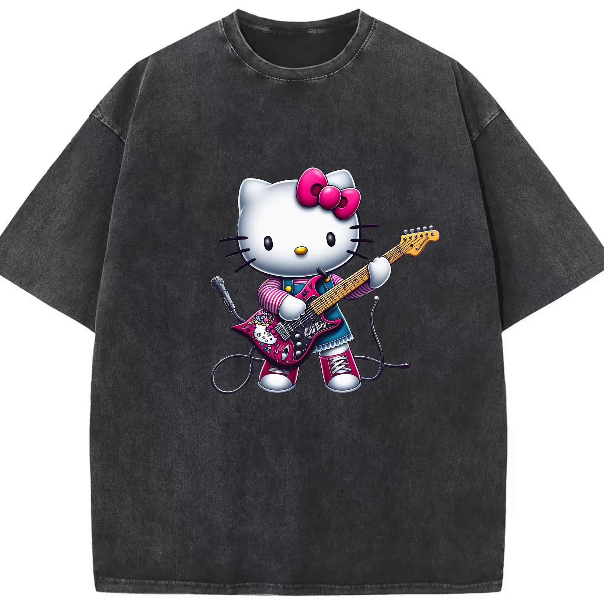 サンリオ グッズ,ハローキティ - 綿100％ ヴィンテージ風 半袖Tシャツ ・ フロントプリント ・ 柔らか肌触り ・ 通気性 快適 ・ スポーツ カジュアル 外出用