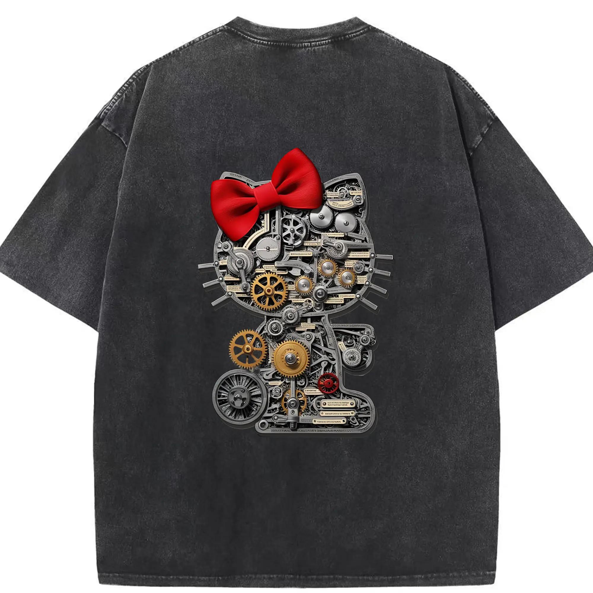 サンリオ グッズ,ハローキティ - 綿100％ ヴィンテージ風 半袖Tシャツ ・ 背面プリント ・ 柔らか肌触り ・ 通気性 快適 ・ スポーツ カジュアル 外出用