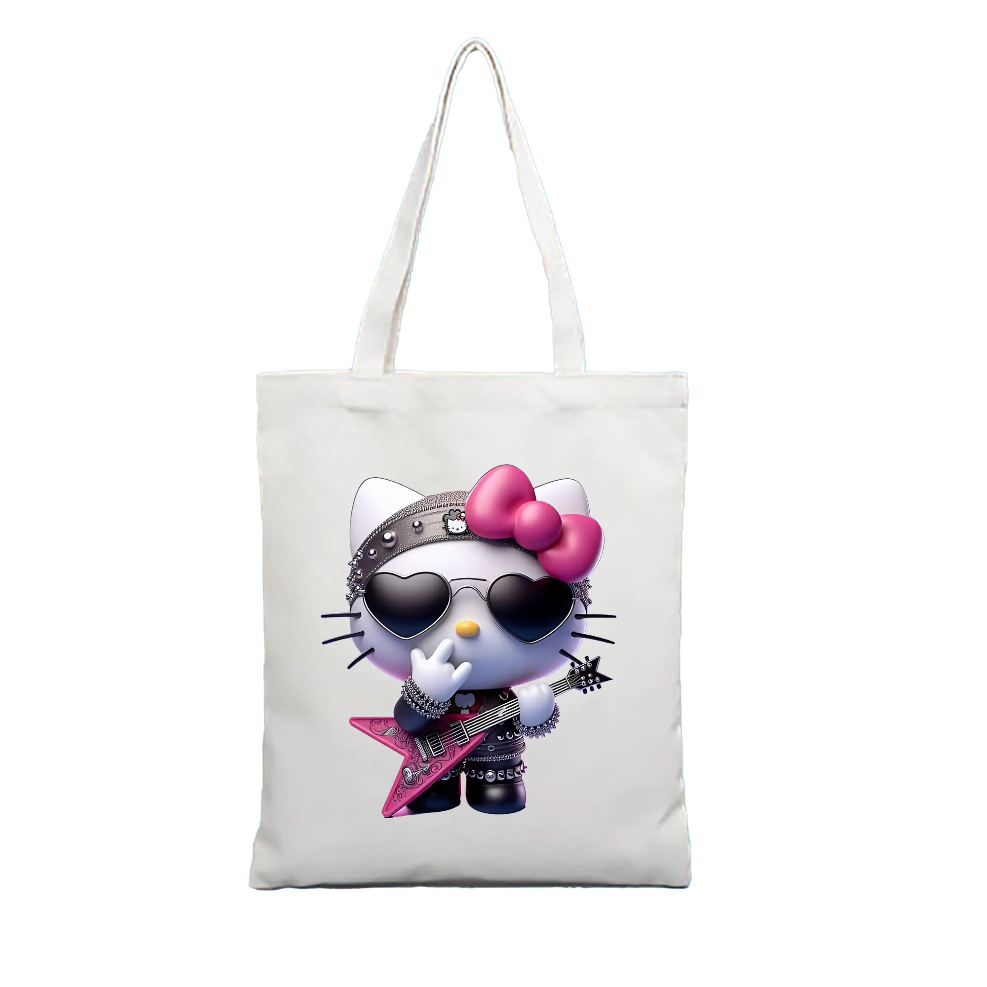 サンリオ グッズ,ハローキティ - 縦型キャンバス手提げバッグ（トートバッグ） ・ キャンバス素材 ・ ショッピング用 ・ 軽量 丈夫 お手入れ簡単