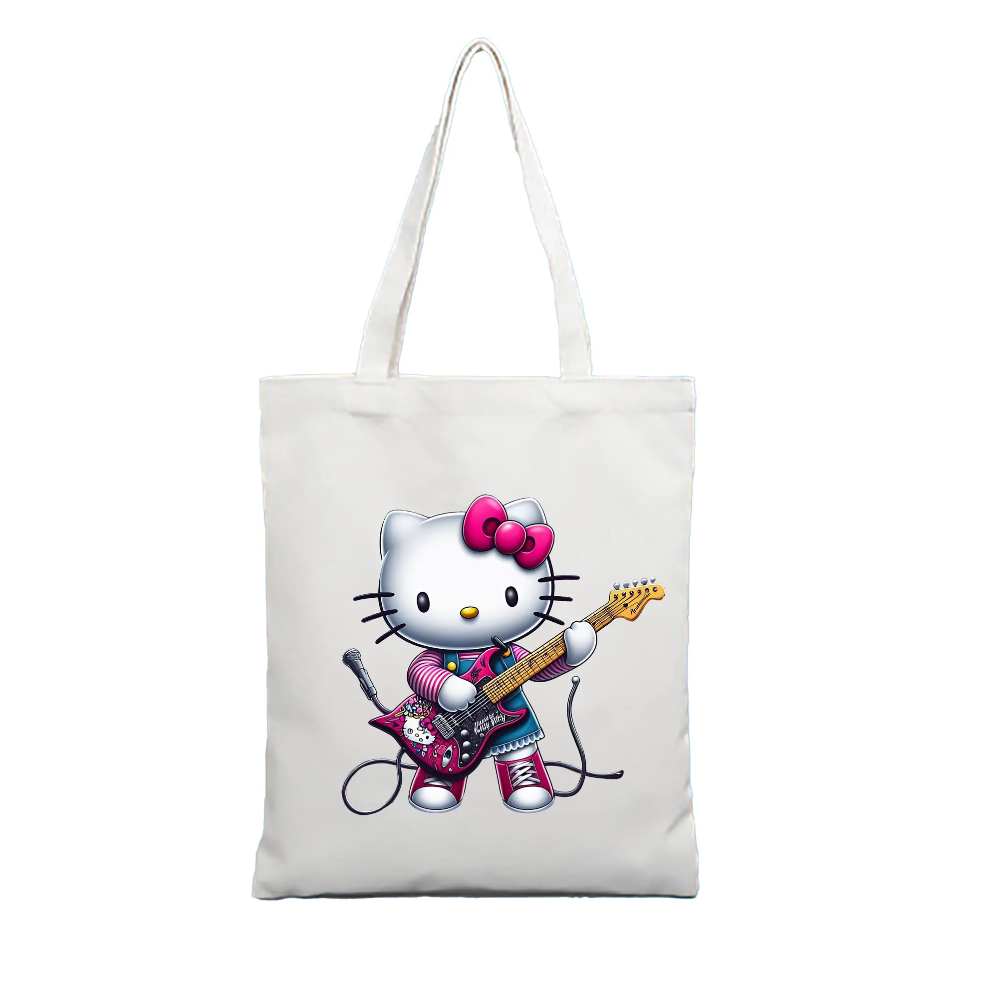 サンリオ グッズ,ハローキティ - 縦型キャンバス手提げバッグ（トートバッグ） ・ キャンバス素材 ・ ショッピング用 ・ 軽量 丈夫 お手入れ簡単