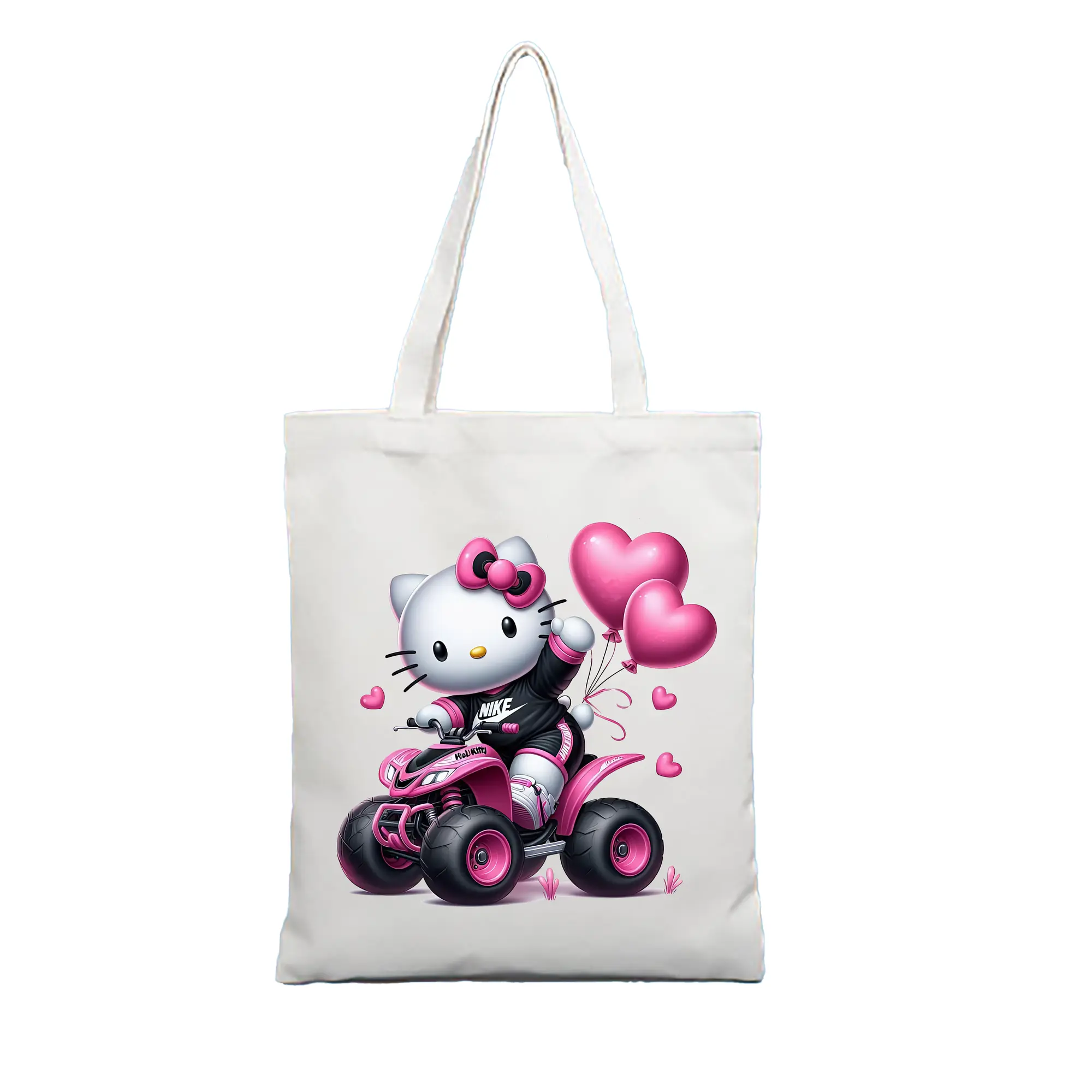 サンリオ グッズ,ハローキティ - 縦型キャンバス手提げバッグ（トートバッグ） ・ キャンバス素材 ・ ショッピング用 ・ 軽量 丈夫 お手入れ簡単