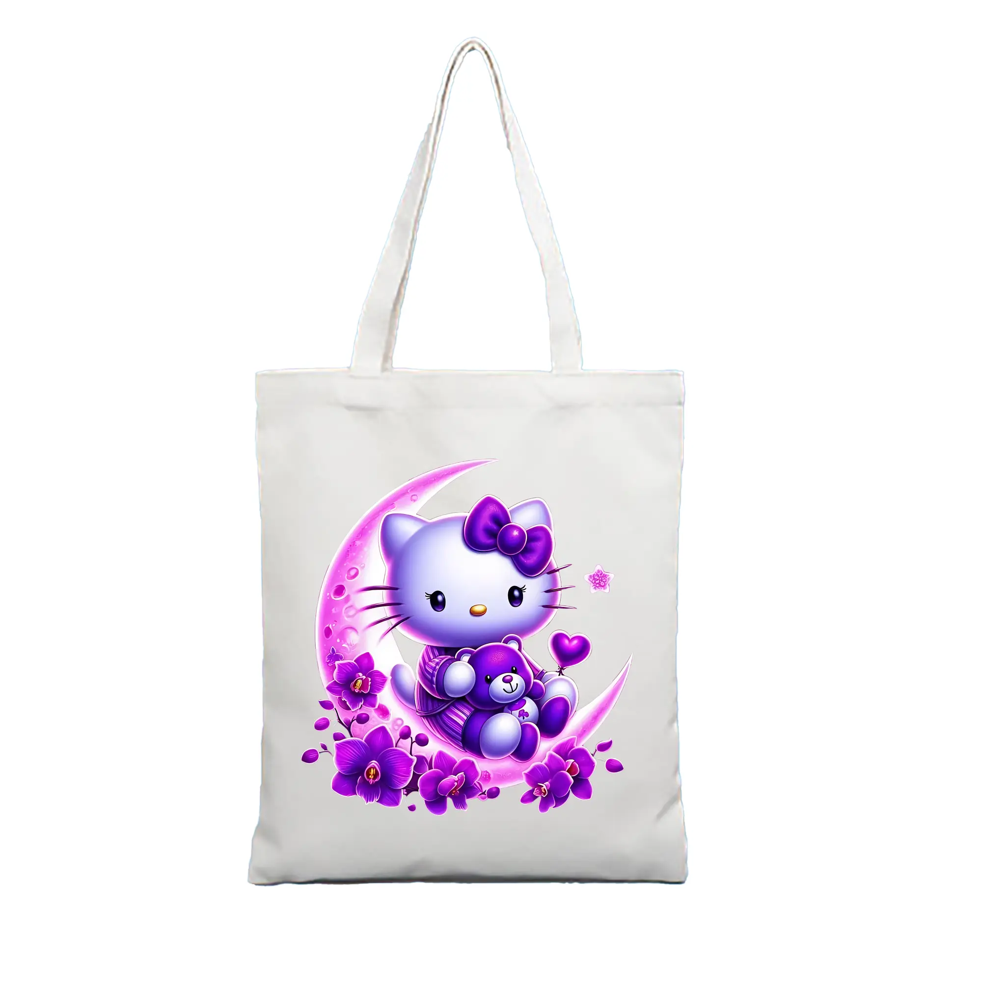 サンリオ グッズ,ハローキティ - 縦型キャンバス手提げバッグ（トートバッグ） ・ キャンバス素材 ・ ショッピング用 ・ 軽量 丈夫 お手入れ簡単