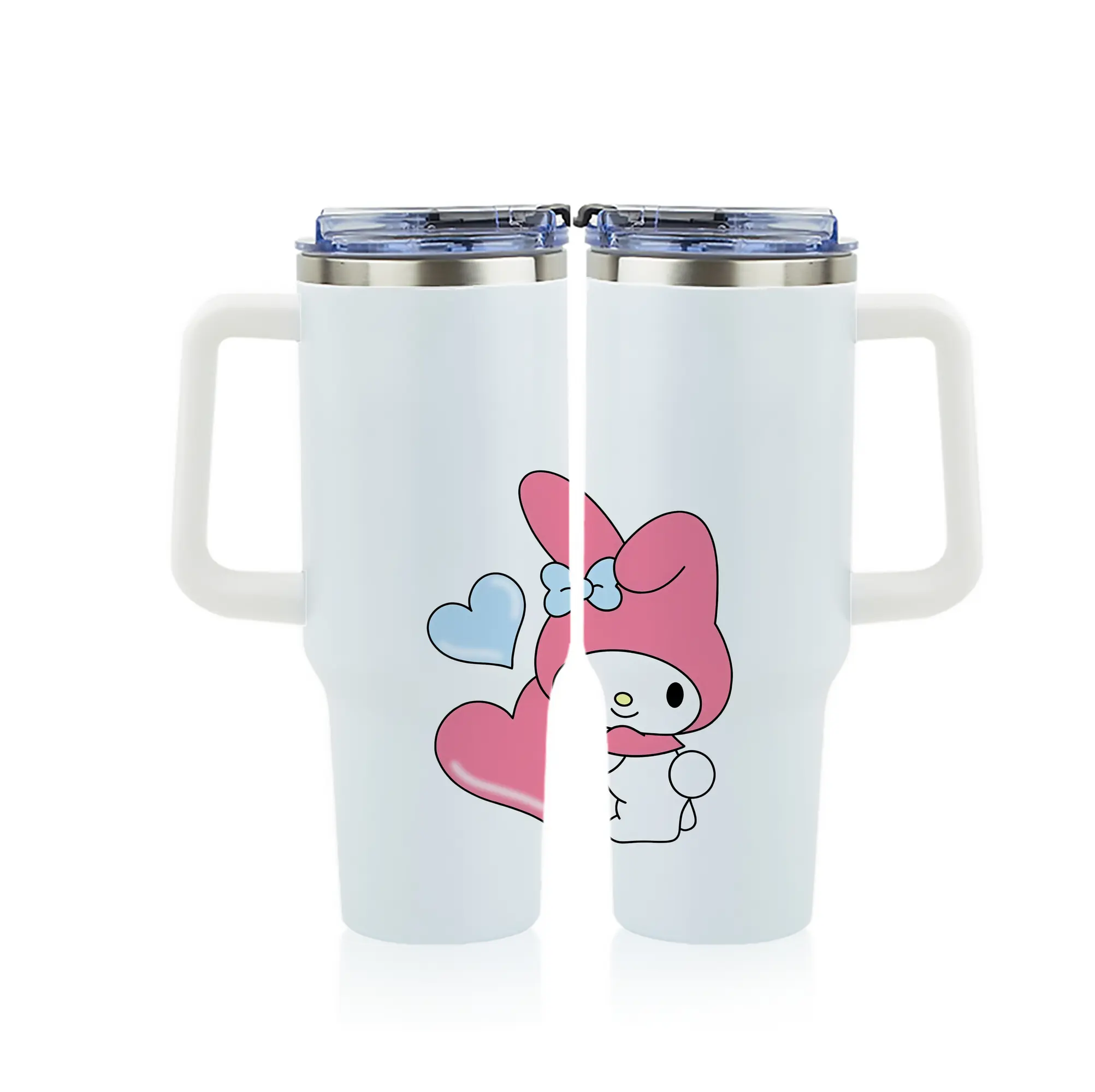 サンリオ グッズ,マイメロディ - 1200mL フルプリント車用タンブラー ・ 304ステンレス 内側 ・ 201ステンレス 外側 ・ 保温 保冷 ・ 通勤 ドライブ アウトドア用