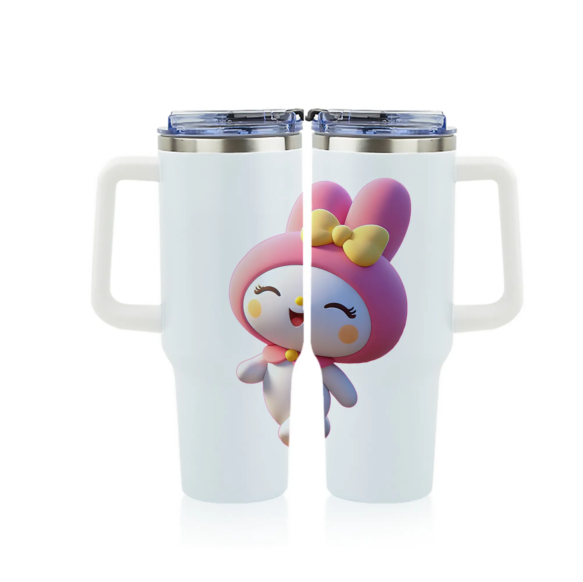 サンリオ グッズ,マイメロディ - 1200mL フルプリント車用タンブラー ・ 304ステンレス 内側 ・ 201ステンレス 外側 ・ 保温 保冷 ・ 通勤 ドライブ アウトドア用