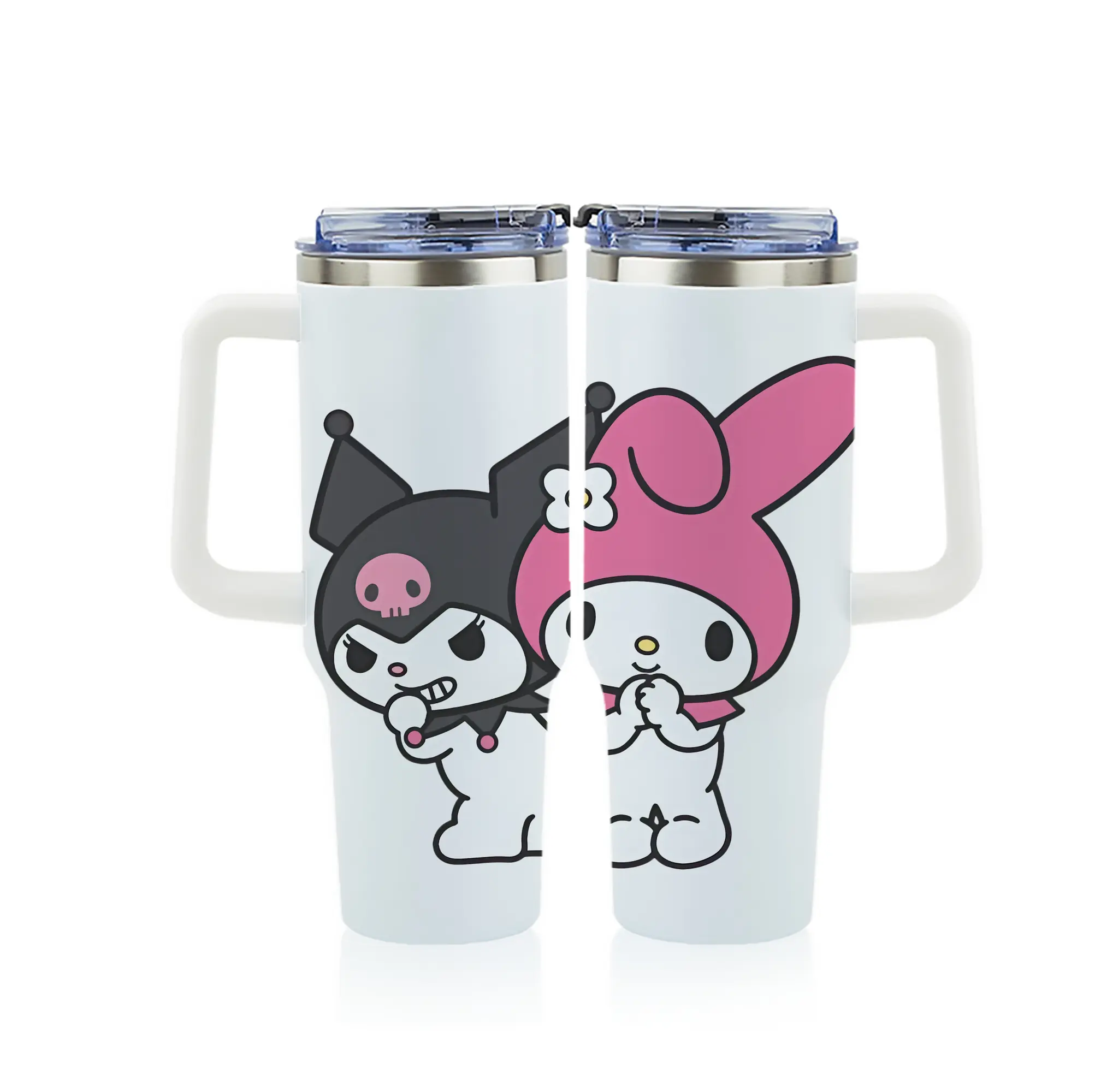 サンリオ グッズ,マイメロディ - 1200mL フルプリント車用タンブラー ・ 304ステンレス 内側 ・ 201ステンレス 外側 ・ 保温 保冷 ・ 通勤 ドライブ アウトドア用