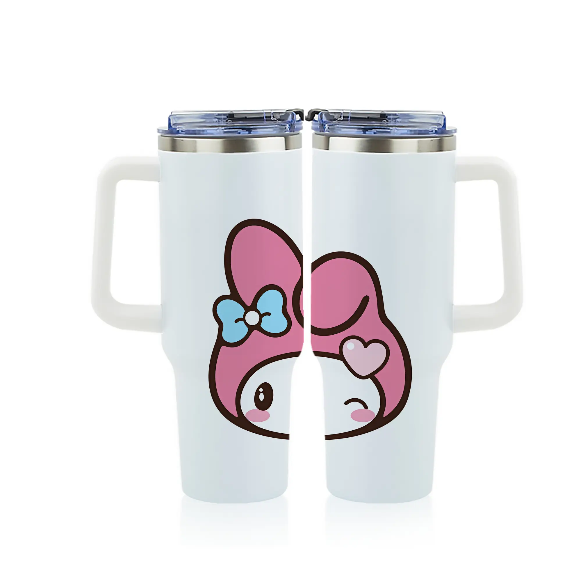 サンリオ グッズ,マイメロディ - 1200mL フルプリント車用タンブラー ・ 304ステンレス 内側 ・ 201ステンレス 外側 ・ 保温 保冷 ・ 通勤 ドライブ アウトドア用