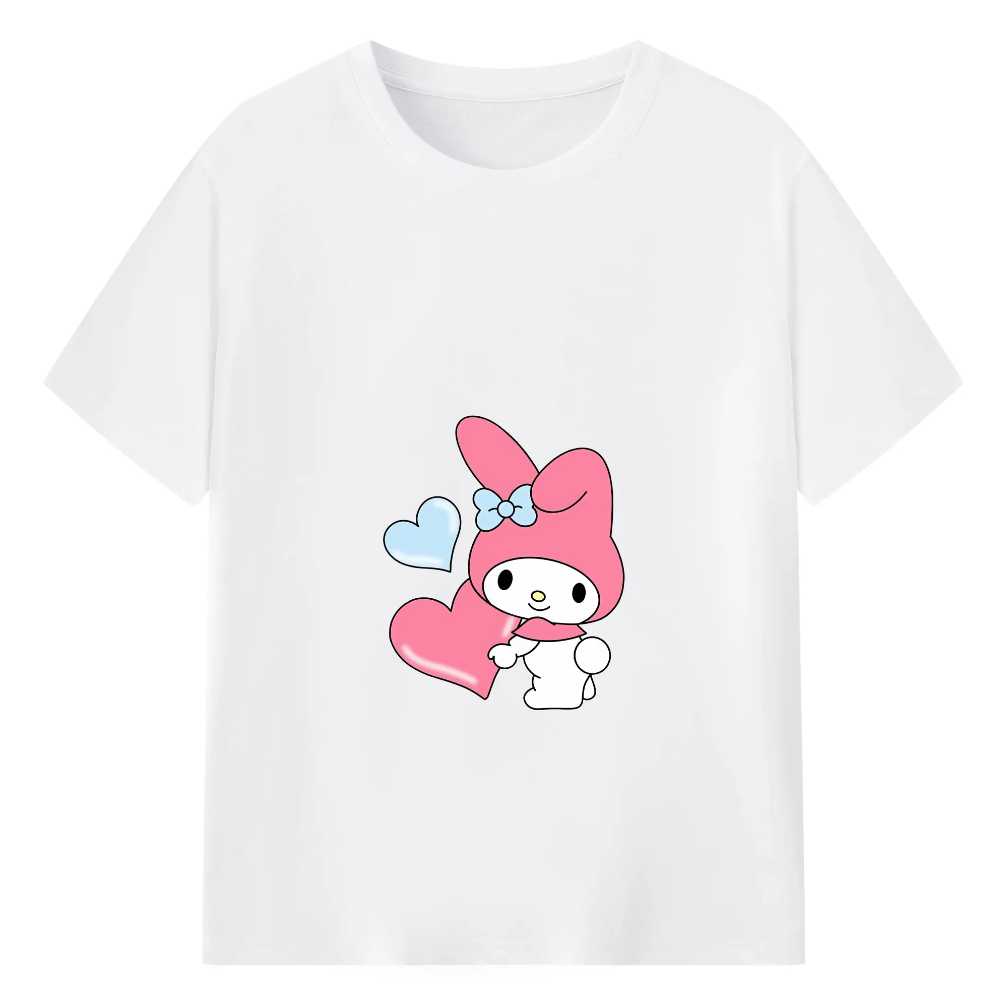 サンリオ グッズ,マイメロディ - 綿100％ 半袖Tシャツ ・ フロントプリント ・ 快適 通気性 ・ 日常使い 散歩 スポーツ用