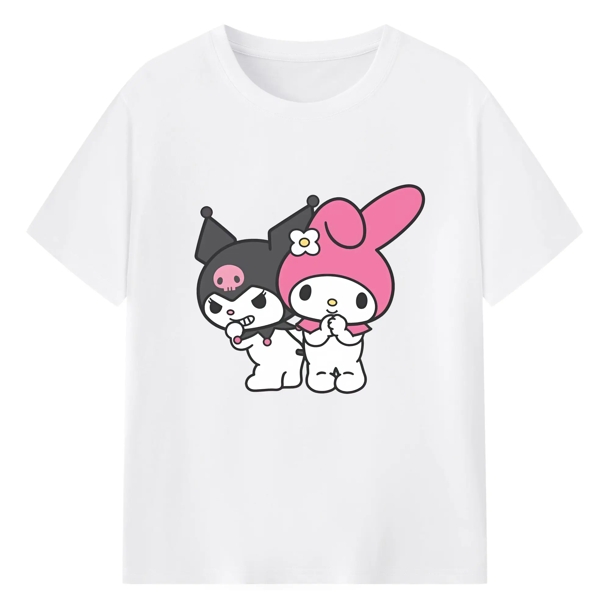 サンリオ グッズ,マイメロディ - 綿100％ 半袖Tシャツ ・ フロントプリント ・ 快適 通気性 ・ 日常使い 散歩 スポーツ用